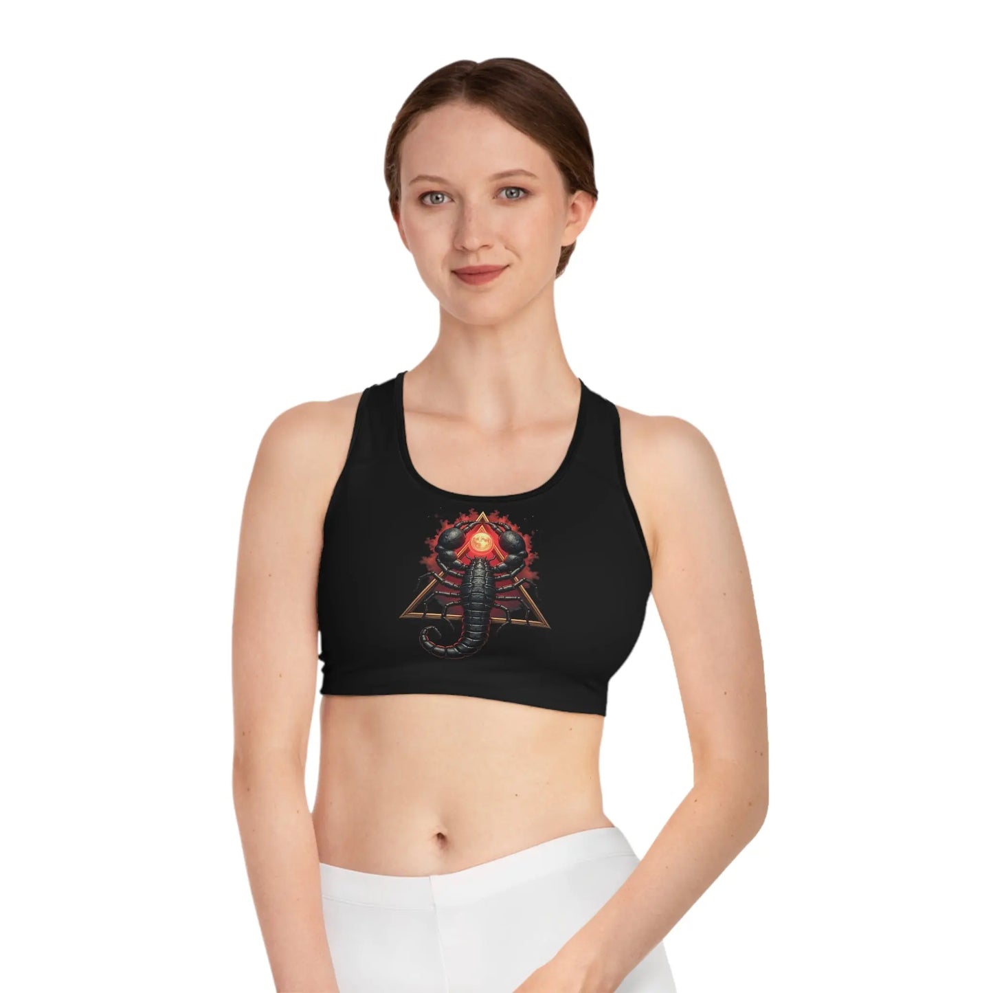 Scorpio Black Sports Bra (AOP) Printify