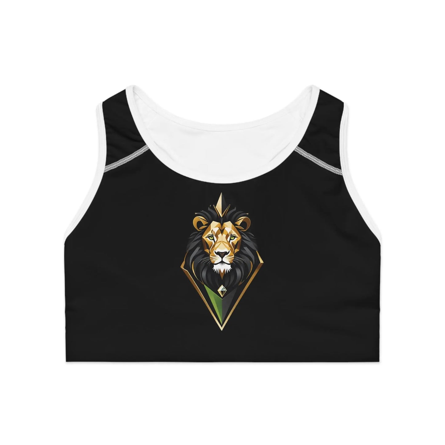 Leo Black Sports Bra (AOP) Printify