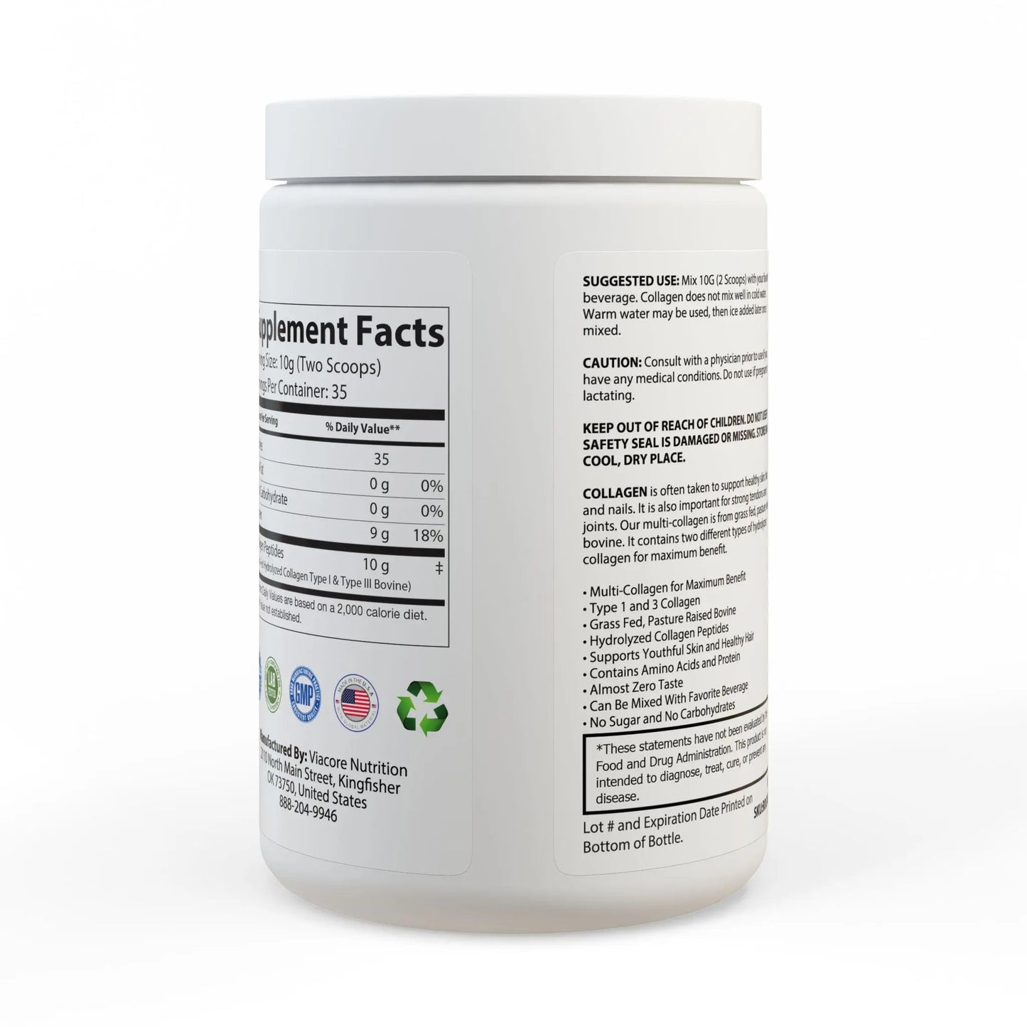 Collagen Peptides Type I & III Supplement (350g, 12.3oz) Printify