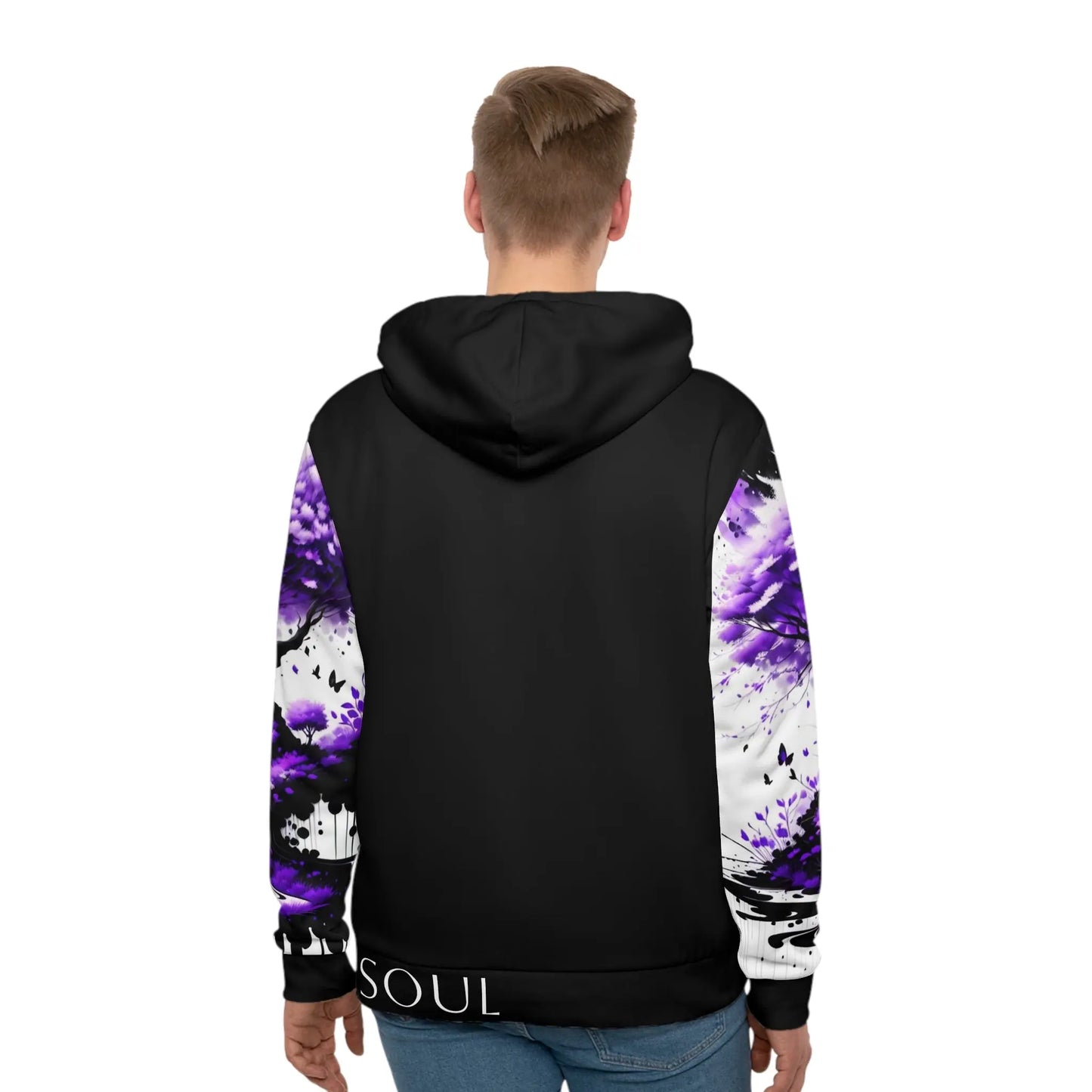 Crown Chakra Tree Black Hoodie Printify
