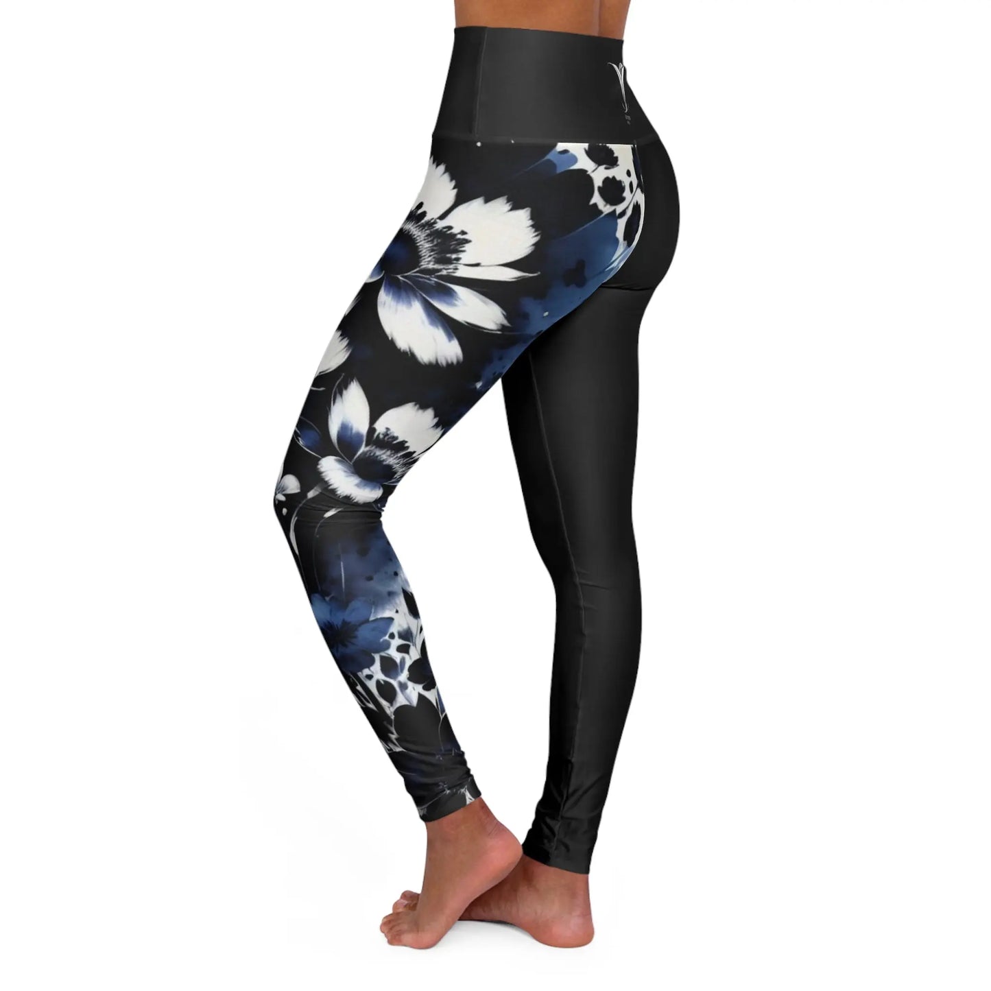 3rd Eye Chakra Flower Black High Waisted Yoga Leggings (AOP) Printify