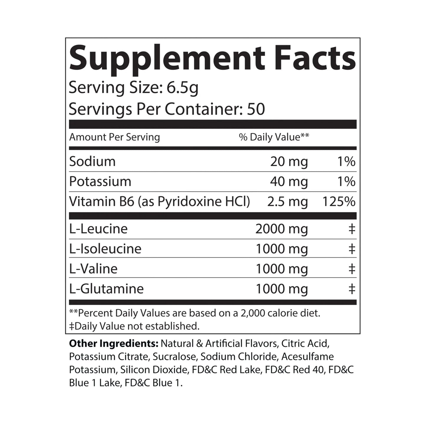 BCAA Supplement, Grape (325g, 11.46oz, 50 servings) Printify