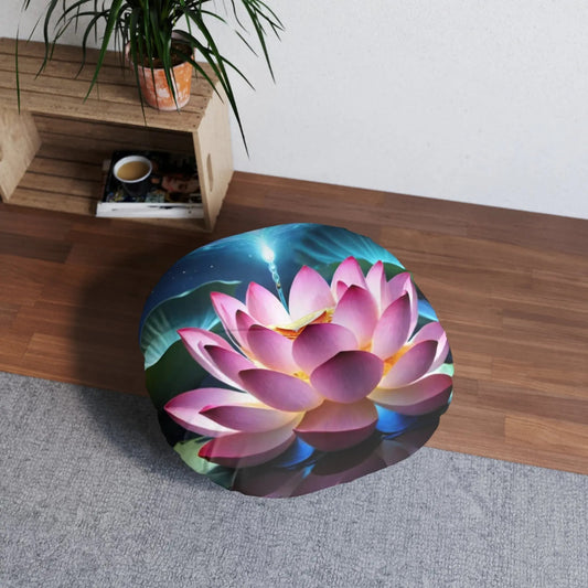 Lotus Meditation Pillow, Round Printify
