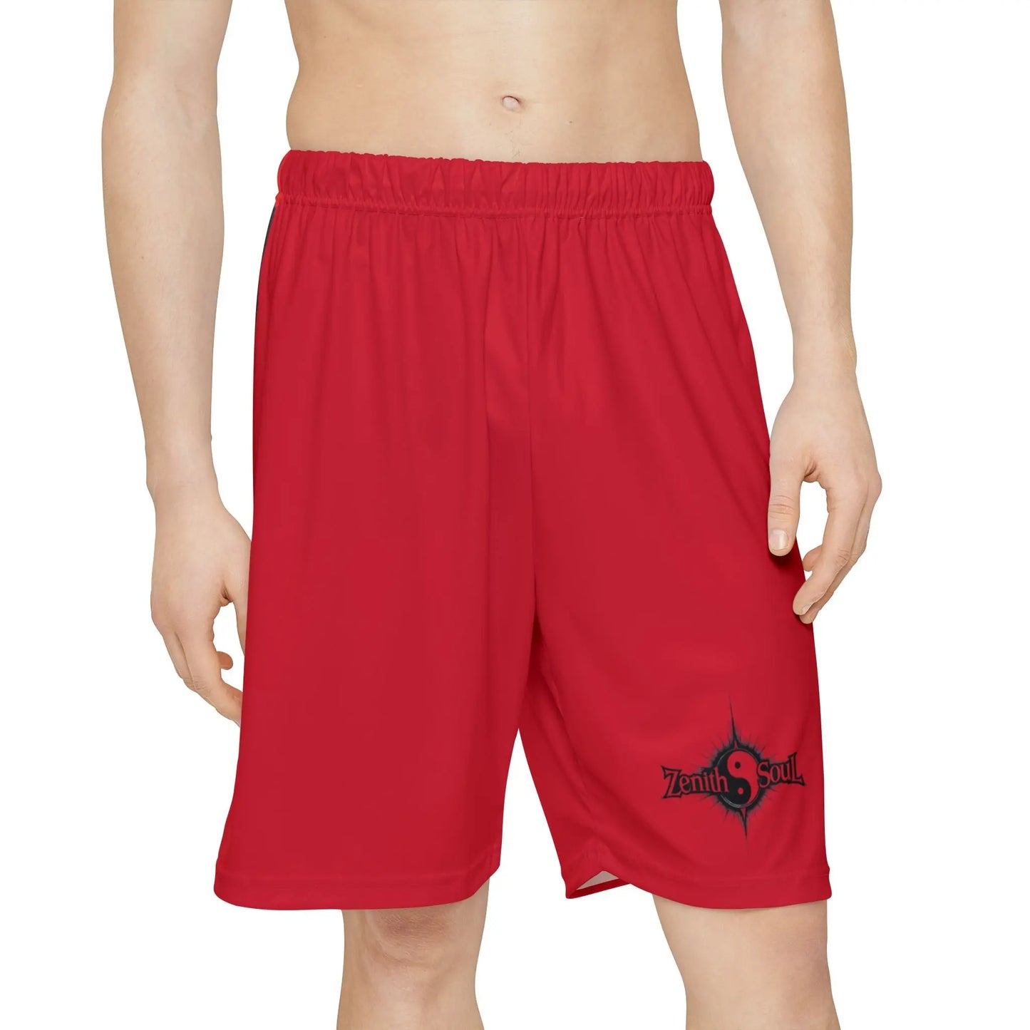 Camo Men’s Sports Shorts Red (AOP) - Zenith Soul LLC