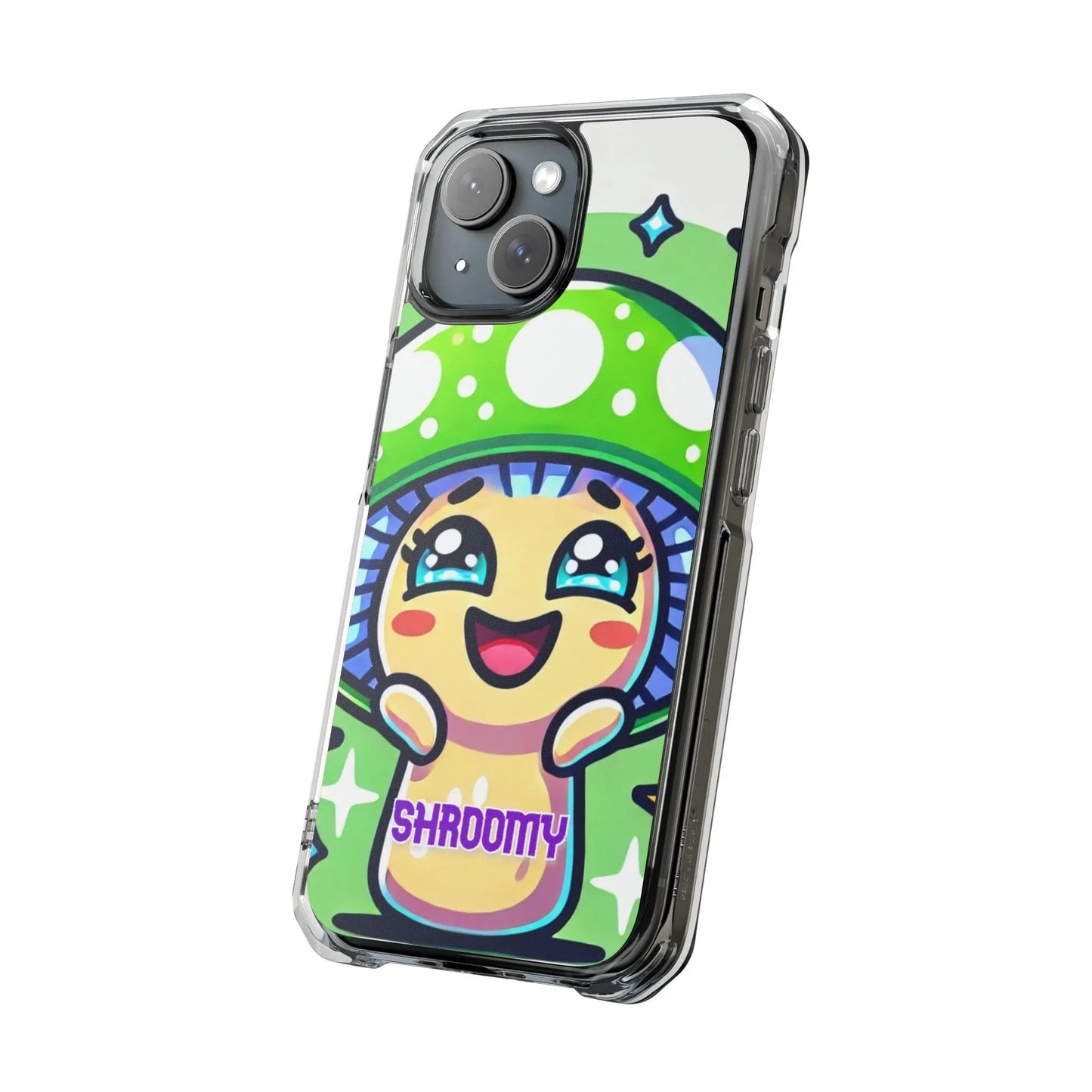 Cute Mushroom Magnetic Clear Impact Case for iPhone - Fun & Whimsical Phone Protection Printify
