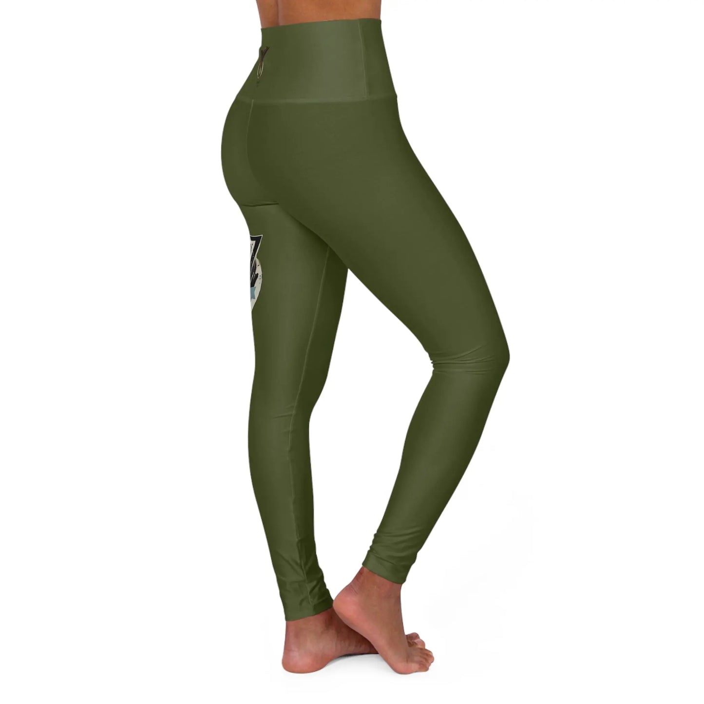 Taurus Army Green High Waisted Yoga Leggings (AOP) Printify