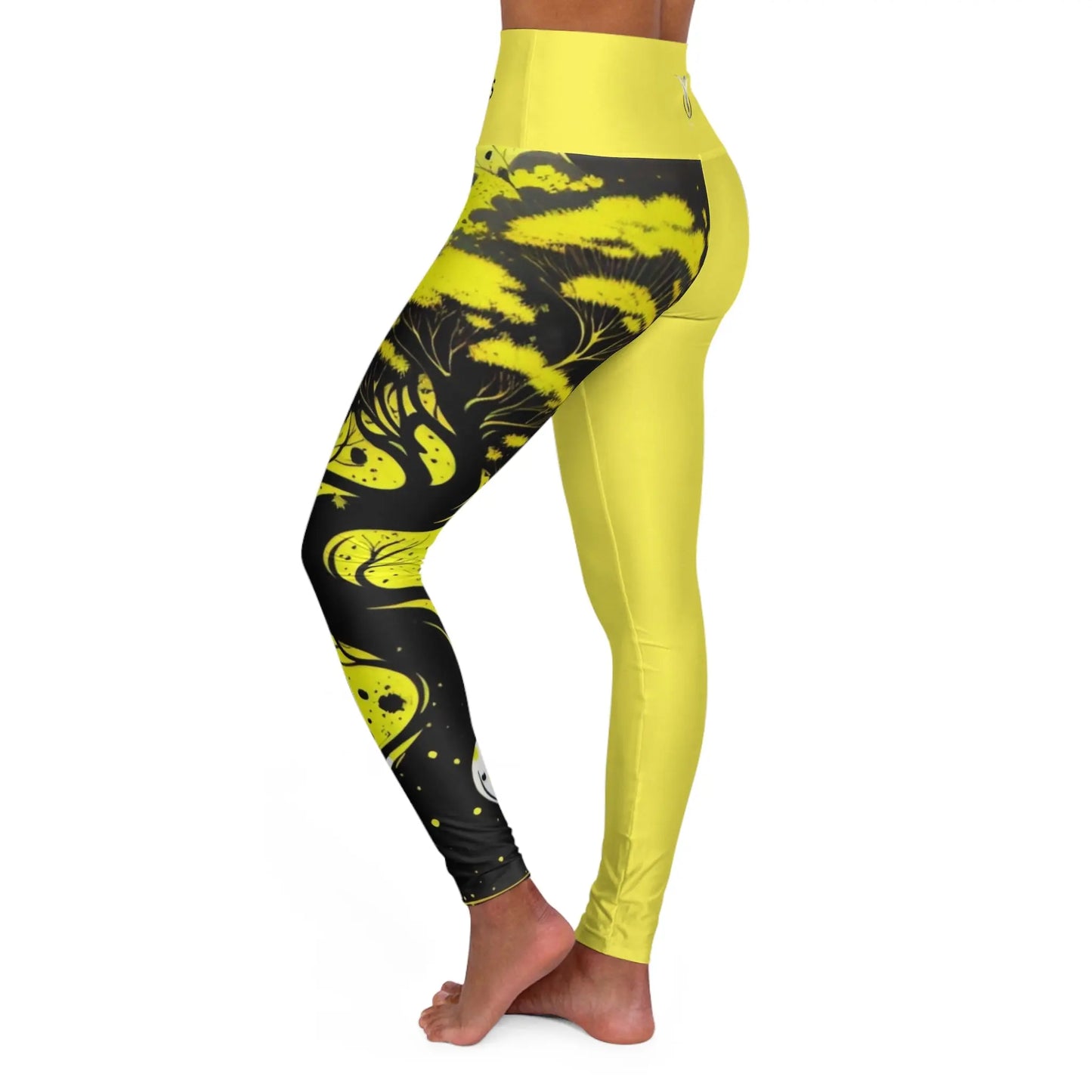Solar Plexus Chakra Tree Yellow High Waisted Yoga Leggings (AOP) Printify