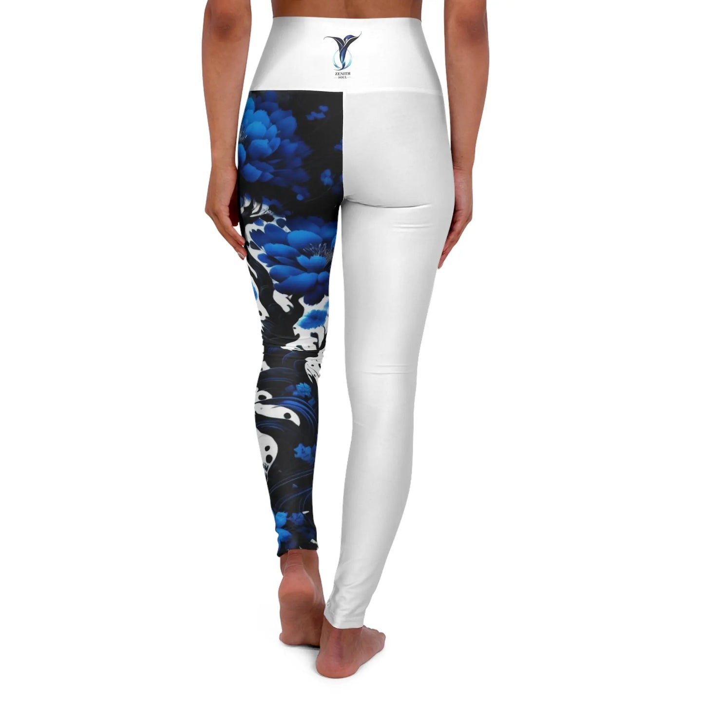 Throat Chakra Tree White High Waisted Yoga Leggings (AOP) Printify