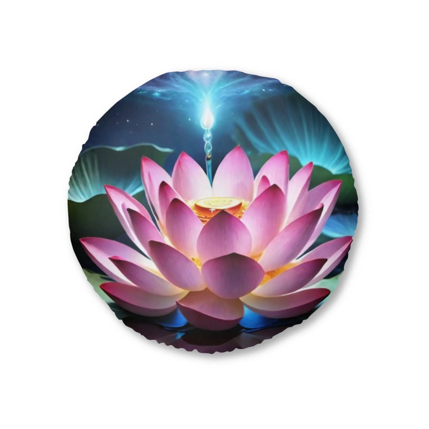 Lotus Meditation Pillow, Round Printify