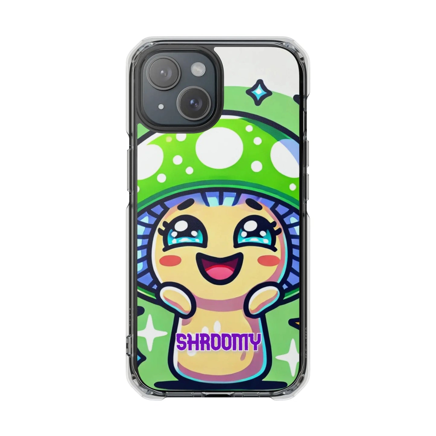 Cute Mushroom Magnetic Clear Impact Case for iPhone - Fun & Whimsical Phone Protection Printify