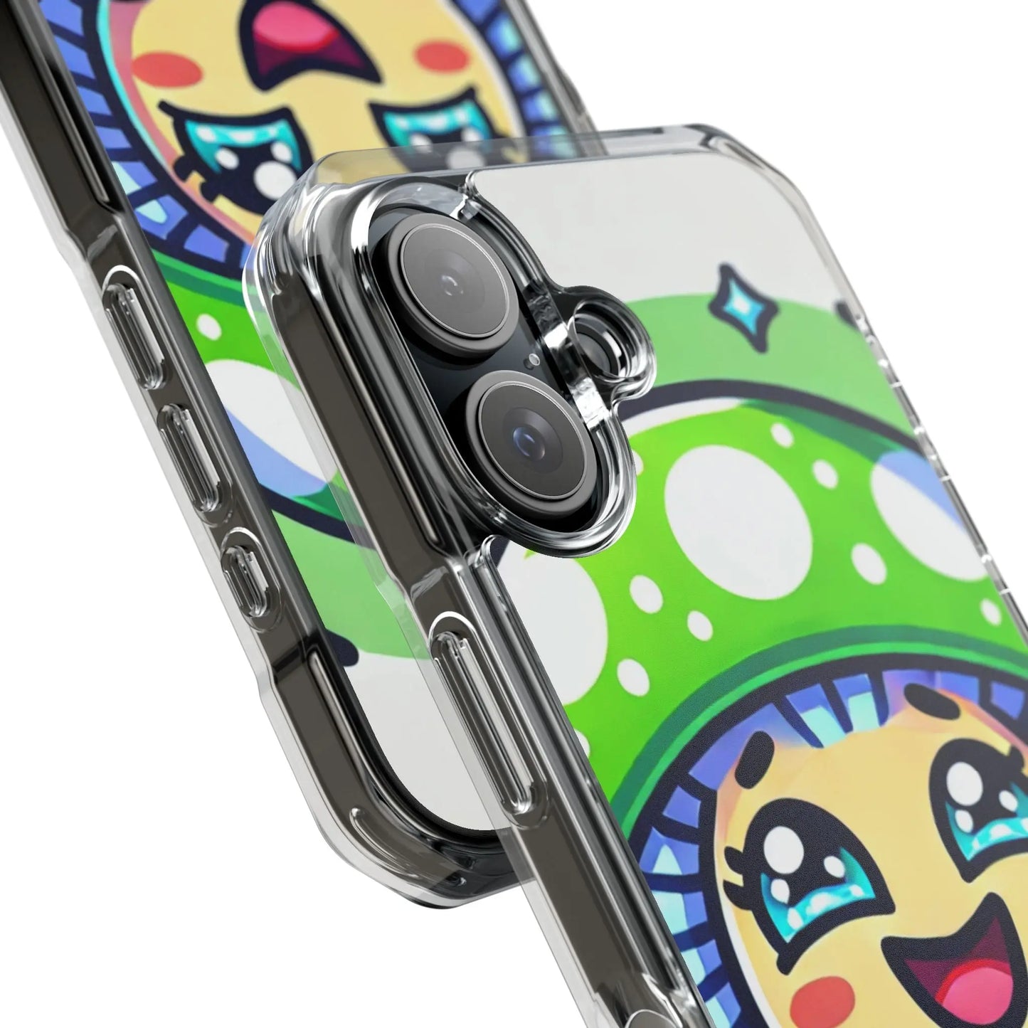 Cute Mushroom Magnetic Clear Impact Case for iPhone - Fun & Whimsical Phone Protection Printify