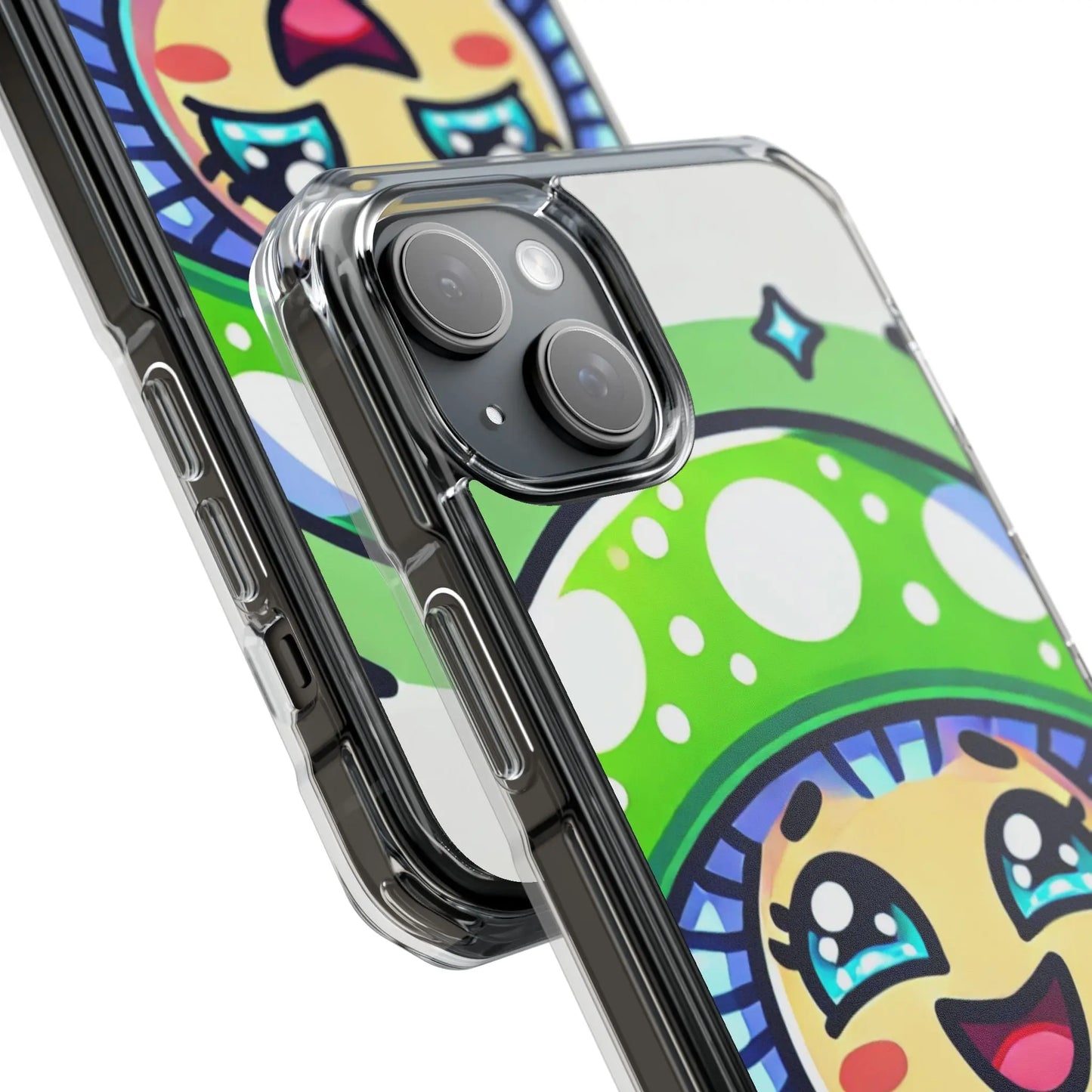 Cute Mushroom Magnetic Clear Impact Case for iPhone - Fun & Whimsical Phone Protection Printify