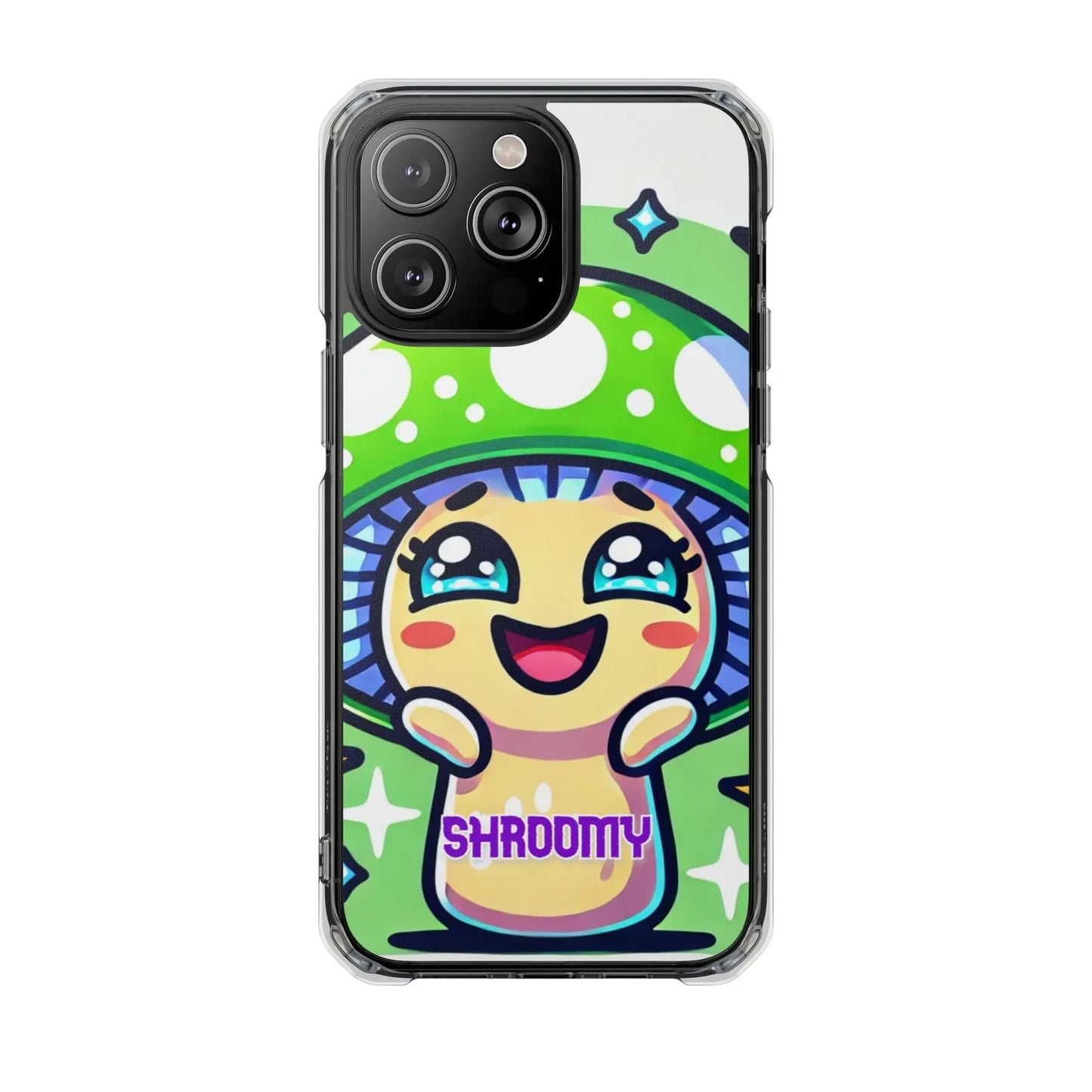 Cute Mushroom Magnetic Clear Impact Case for iPhone - Fun & Whimsical Phone Protection Printify