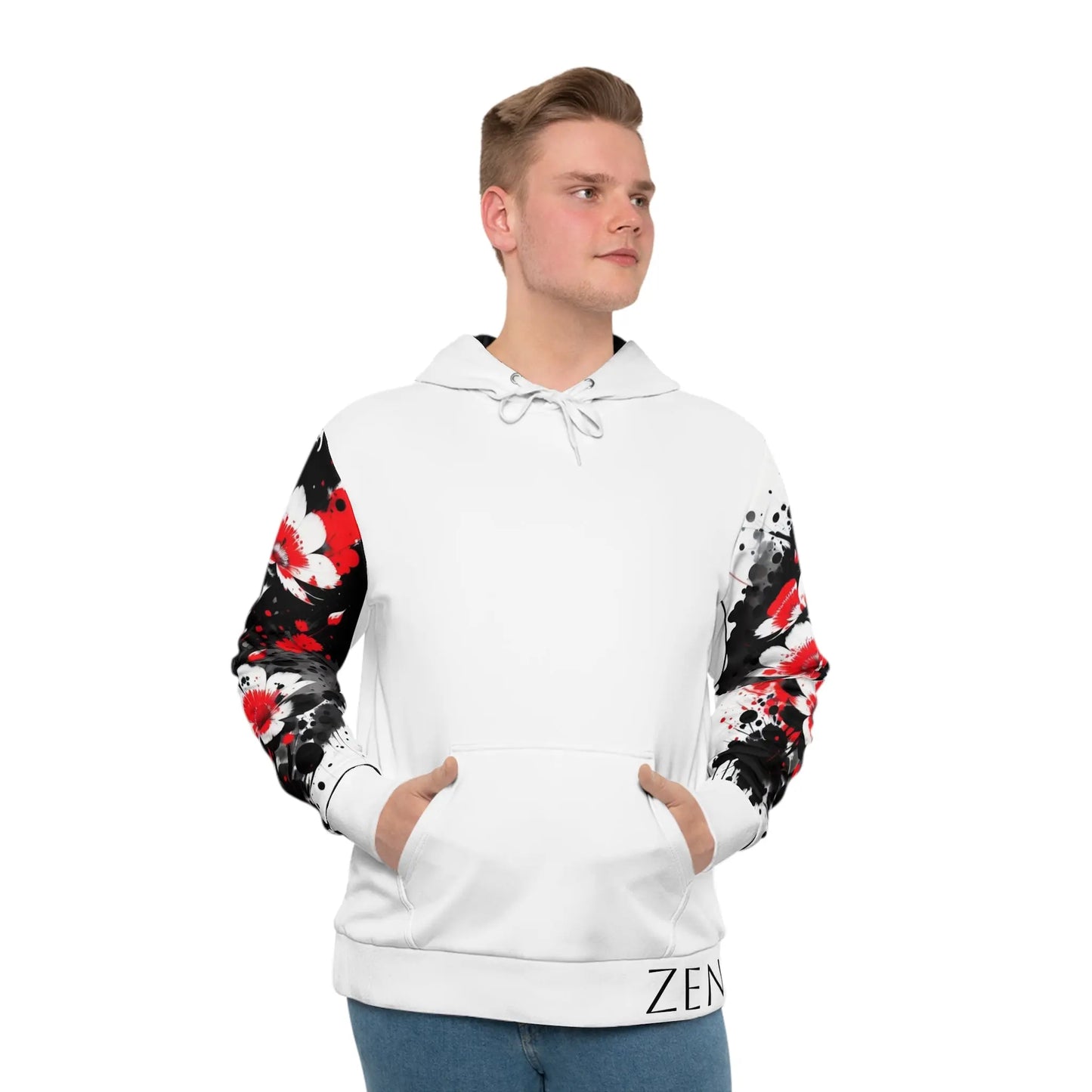Root Chakra Flower White Hoodie Printify