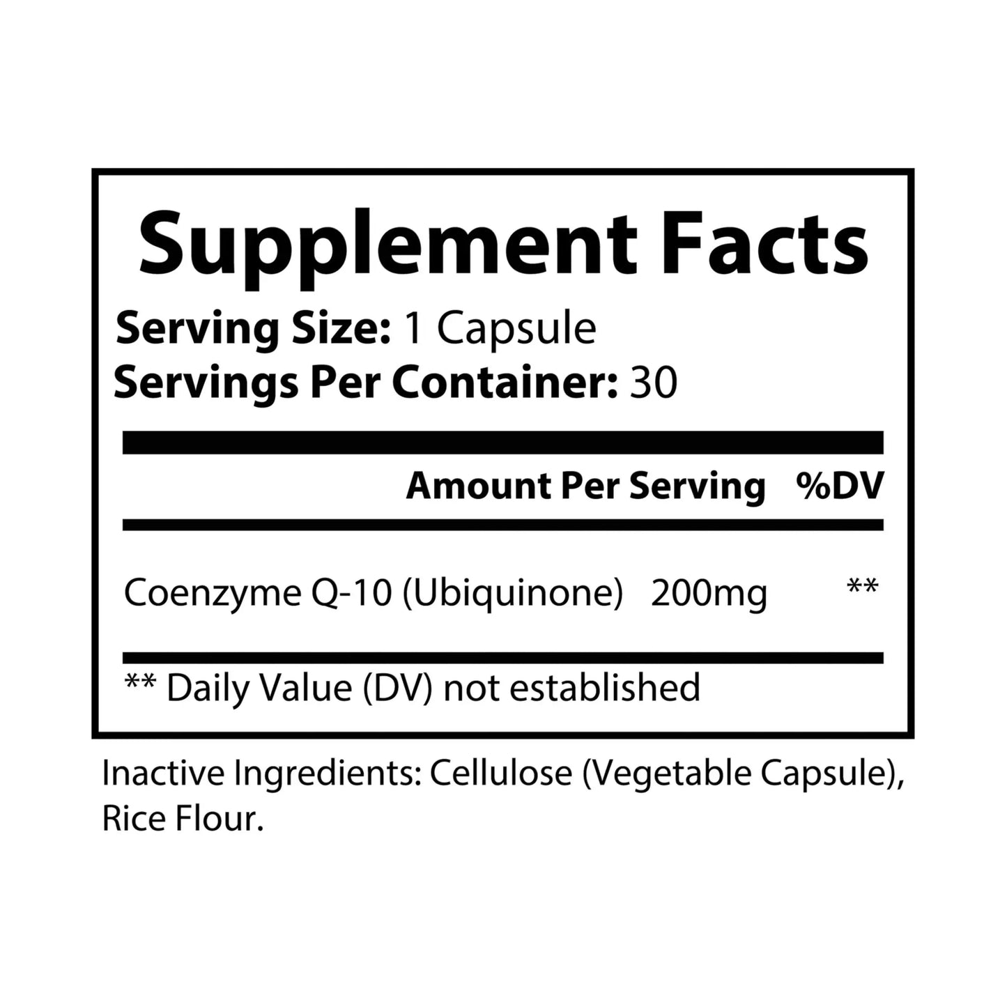 CoQ10 (Ubiquinone) Supplement (30 Capsules) Printify