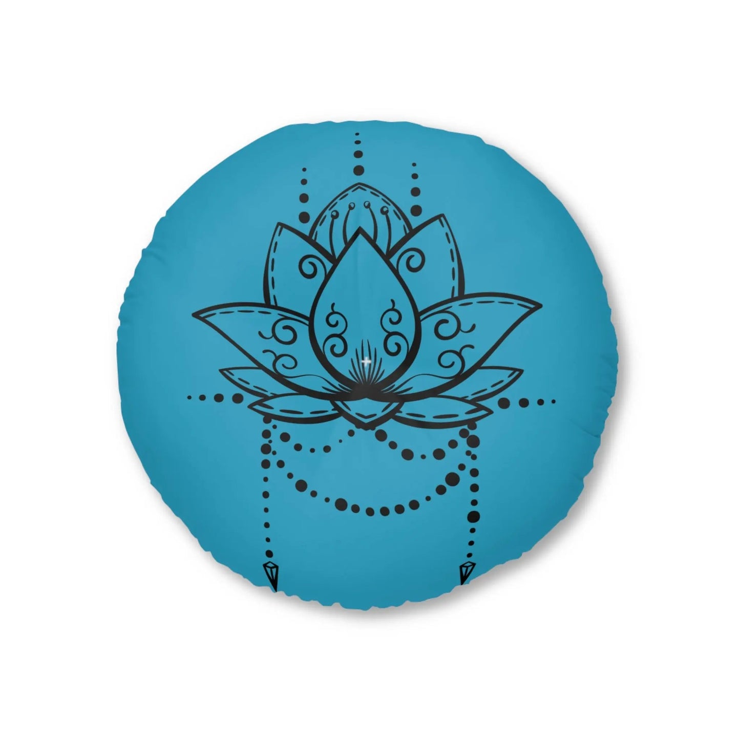 Lotus Tattoo Meditation Pillow, Round Printify
