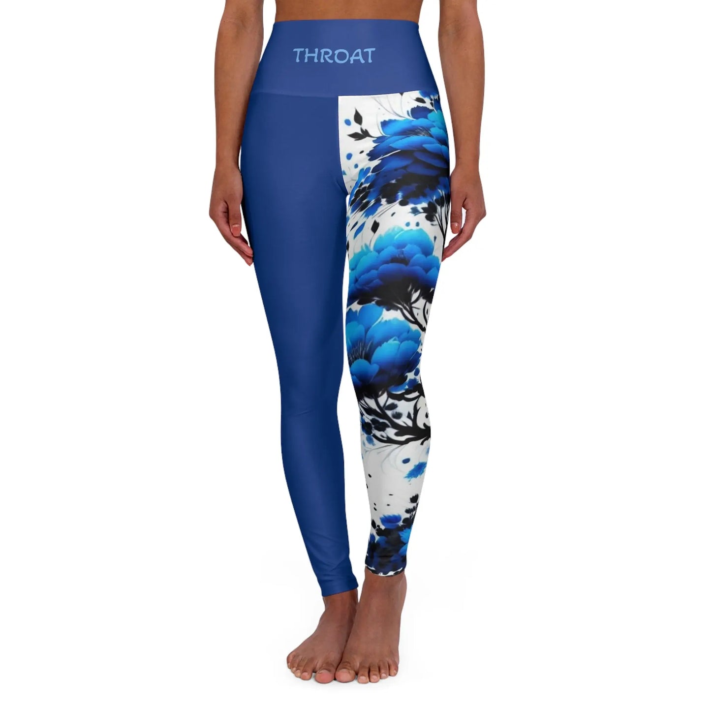 Throat Chakra Tree Blue High Waisted Yoga Leggings (AOP) Printify