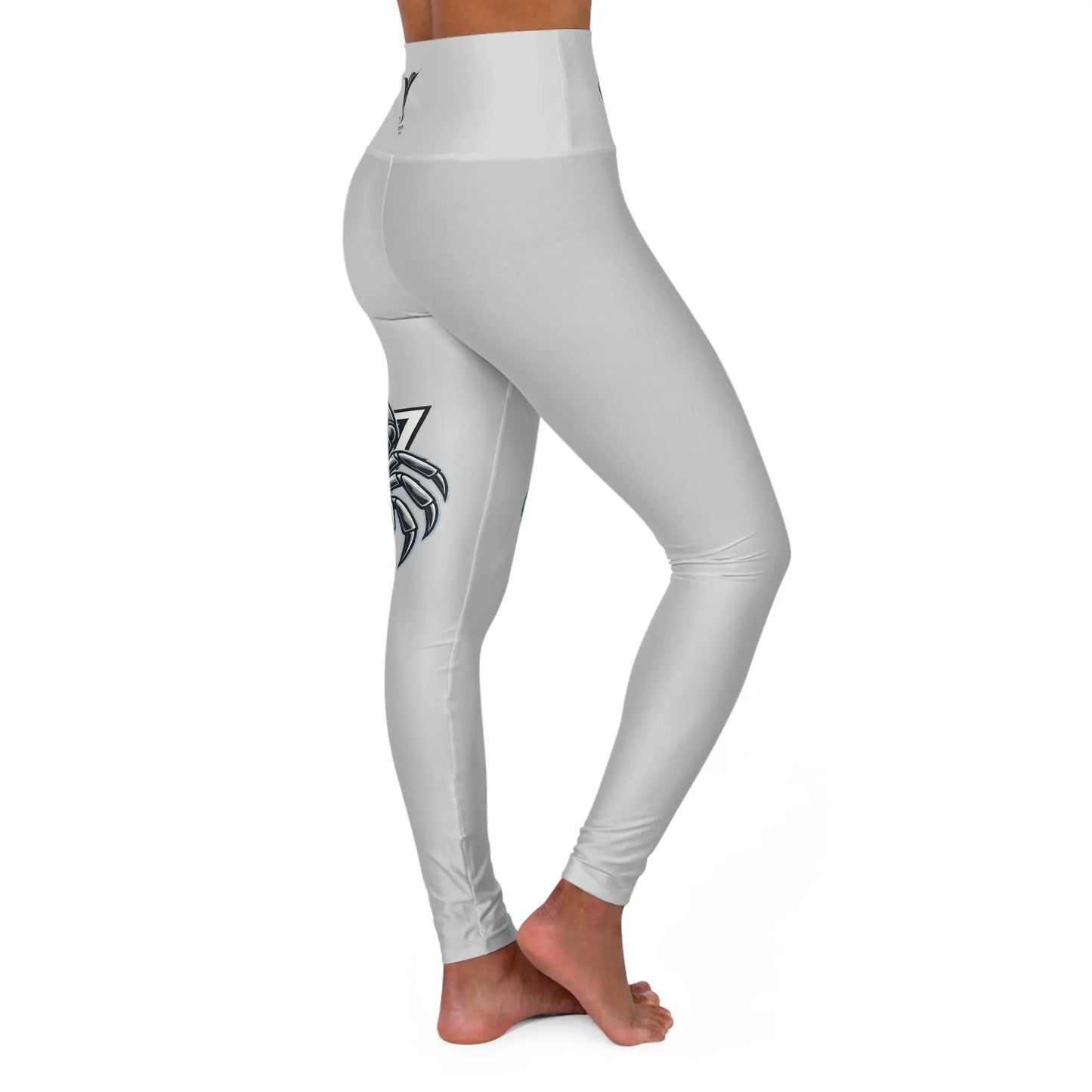 Cancer Silver High Waisted Yoga Leggings (AOP) Printify