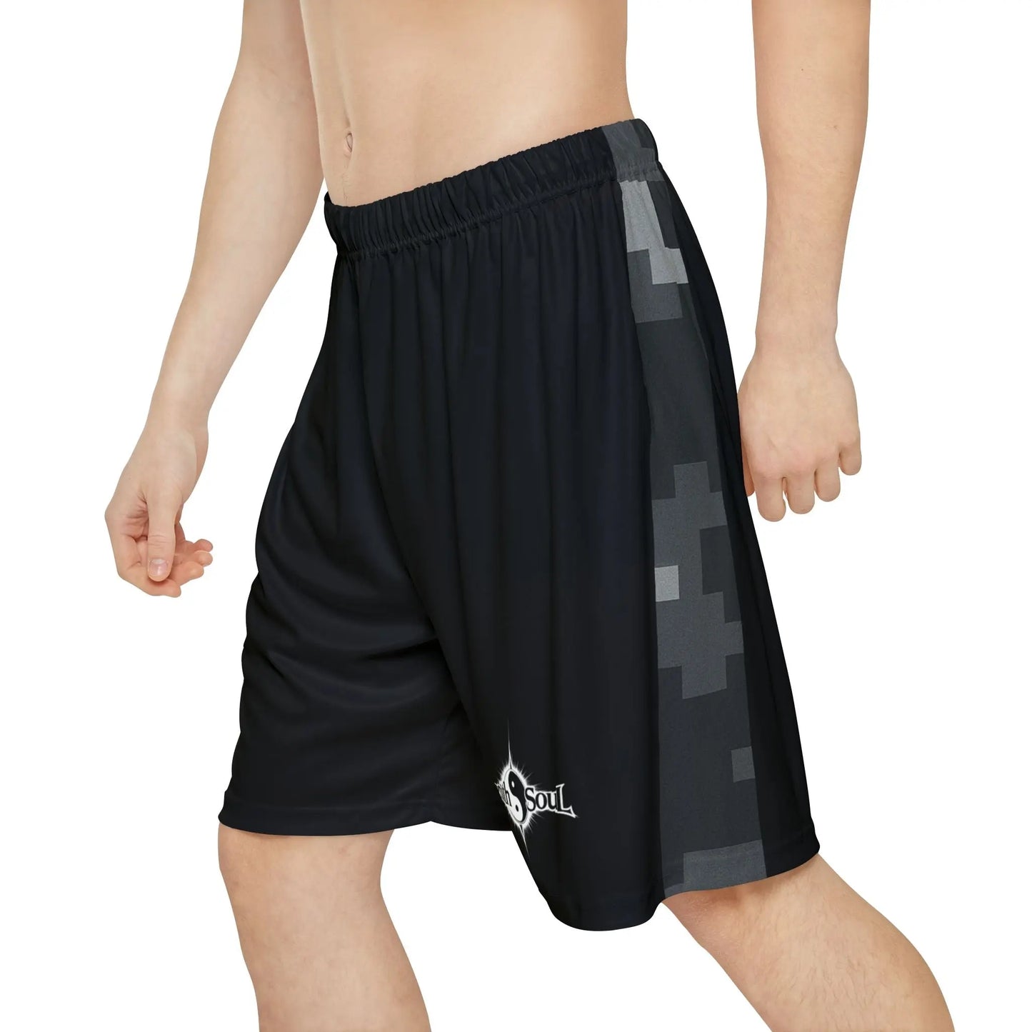 Camo Men’s Sports Shorts Black (AOP) Printify