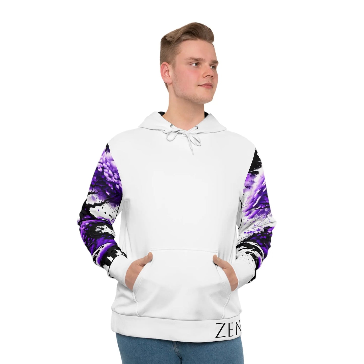 Crown Chakra Tree White Hoodie Printify