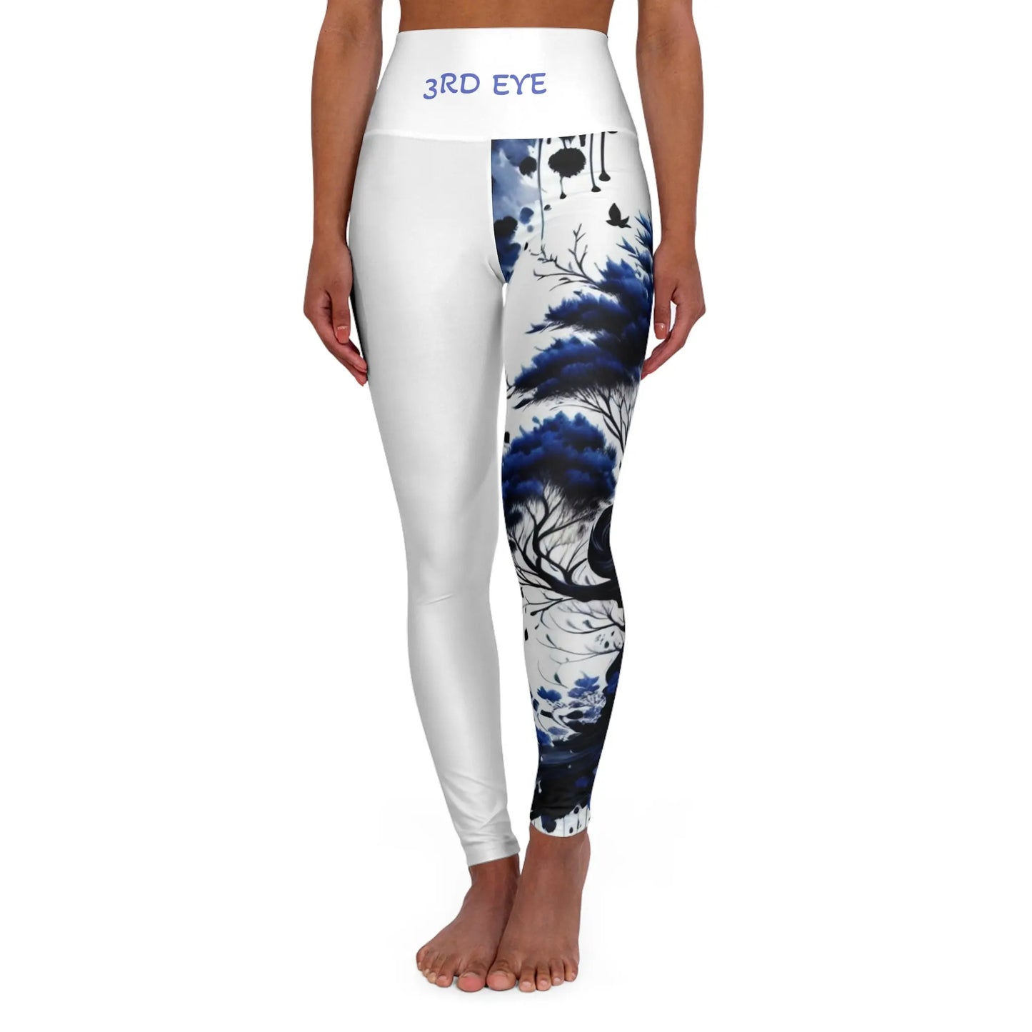 3rd Eye Chakra Tree White High Waisted Yoga Leggings (AOP) Printify