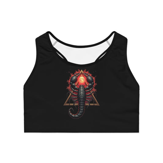 Scorpio Black Sports Bra (AOP) Printify