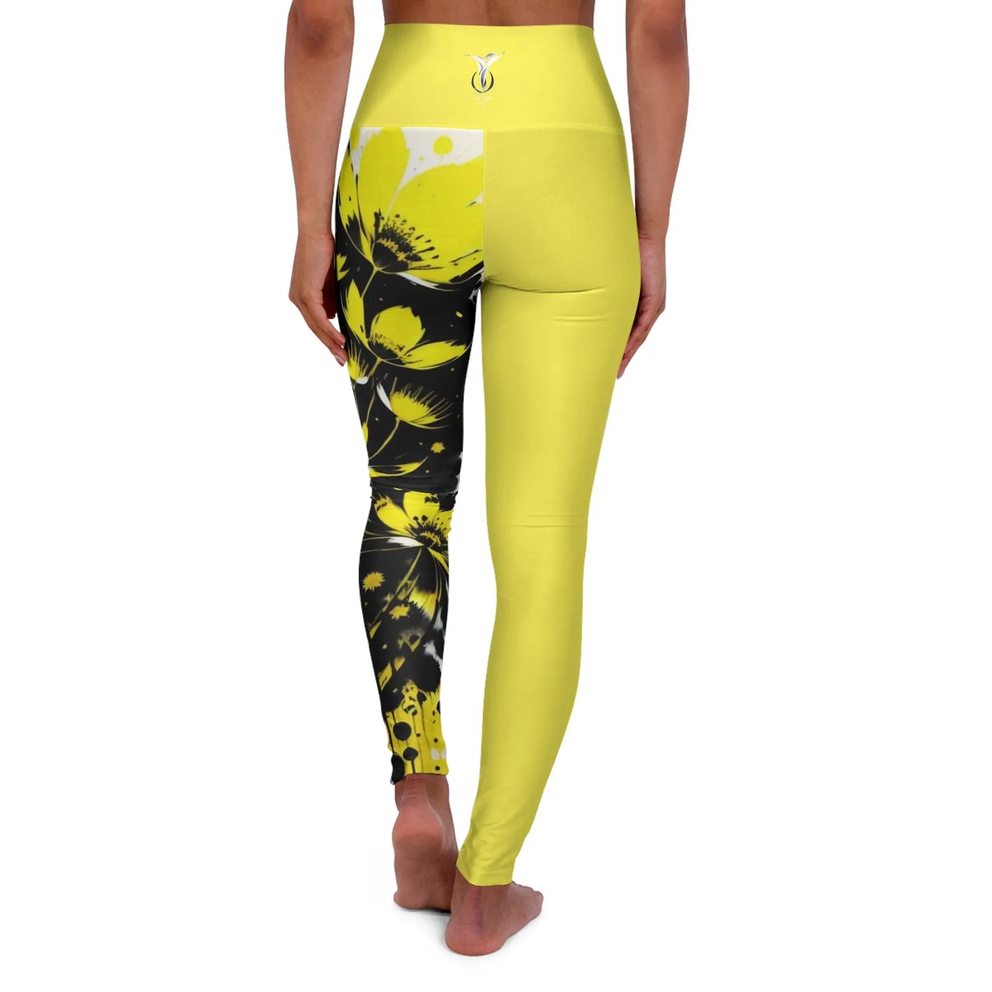 Solar Plexus Chakra Flower Yellow High Waisted Yoga Leggings (AOP) Printify