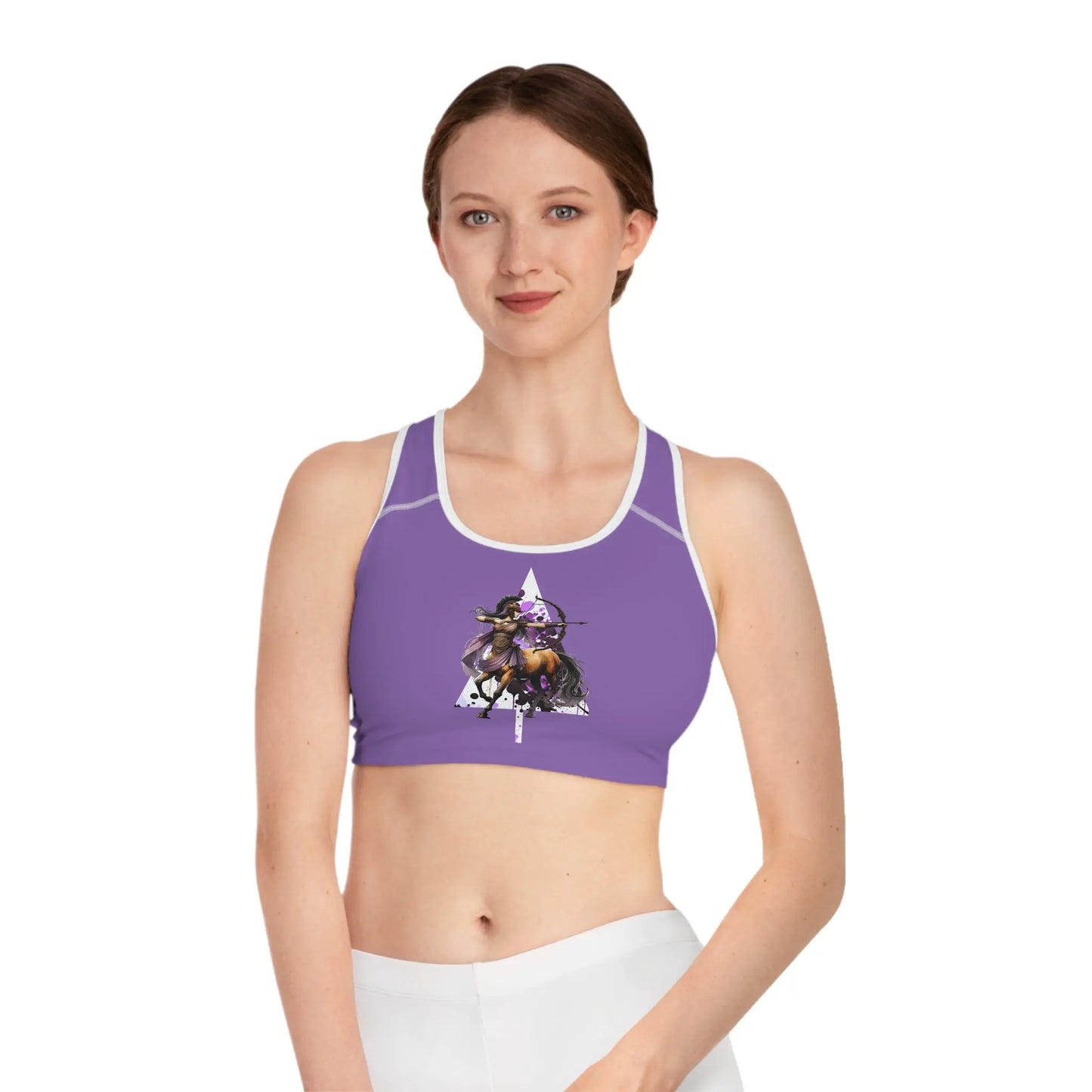 Sagittarius Lilac Sports Bra (AOP) Printify