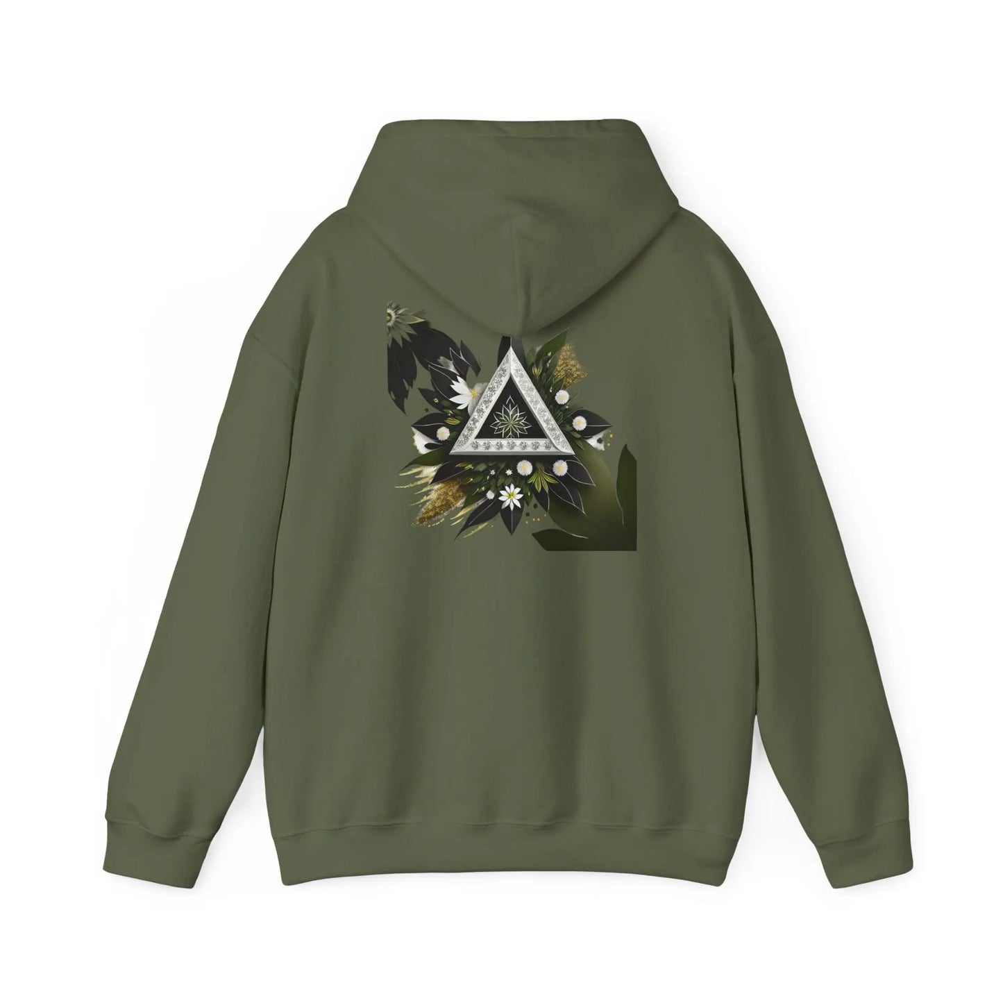 Tri Flora Hooded Sweatshirt Printify