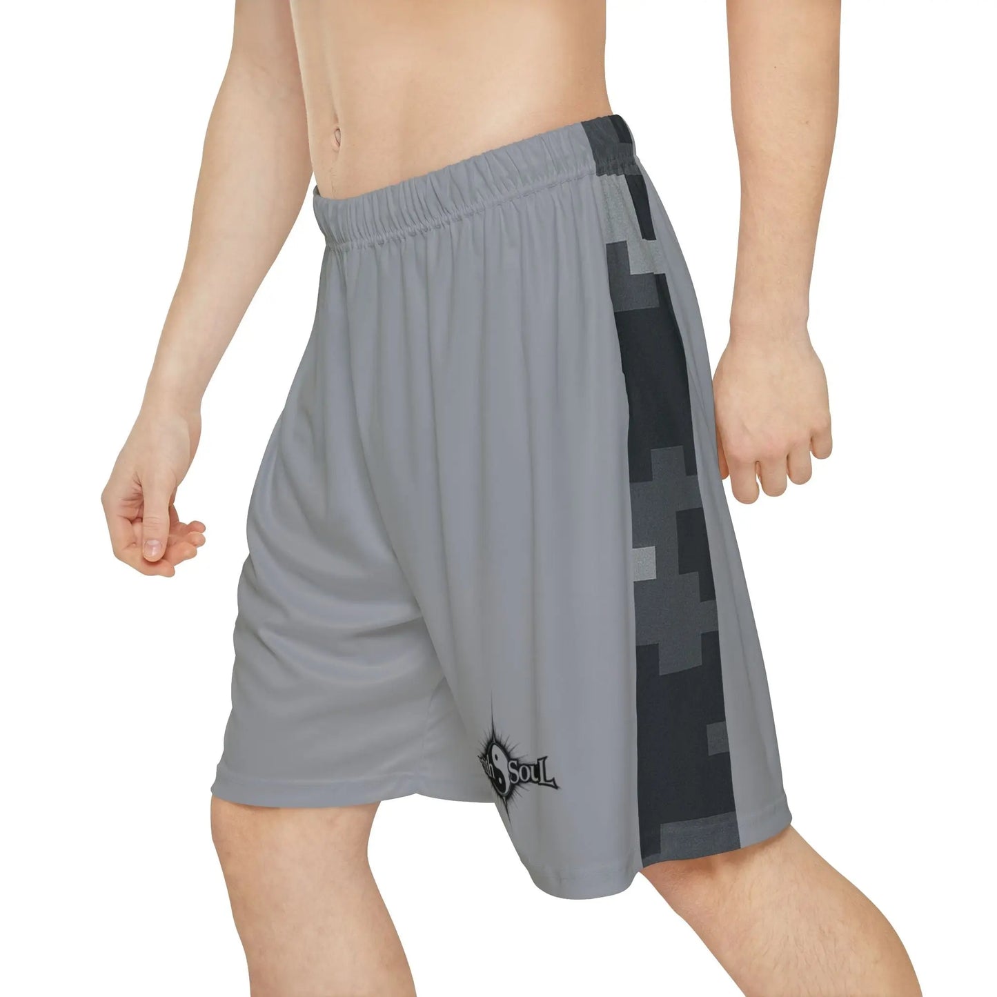 Camo Men’s Sports Shorts Gray (AOP) Printify