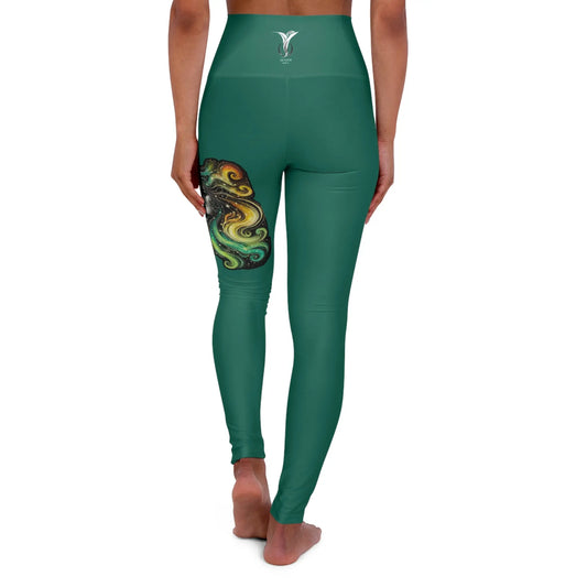 Gemini Teal Green High Waisted Yoga Leggings (AOP) Printify