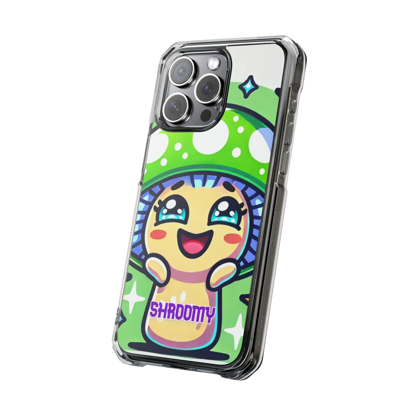 Cute Mushroom Magnetic Clear Impact Case for iPhone - Fun & Whimsical Phone Protection Printify
