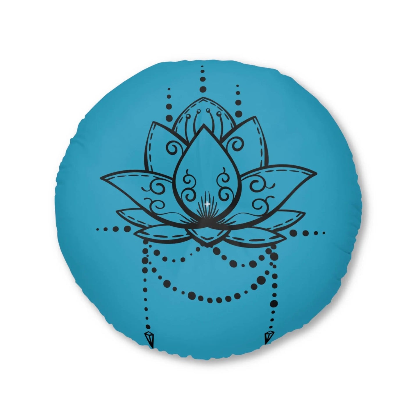 Lotus Tattoo Meditation Pillow, Round Printify