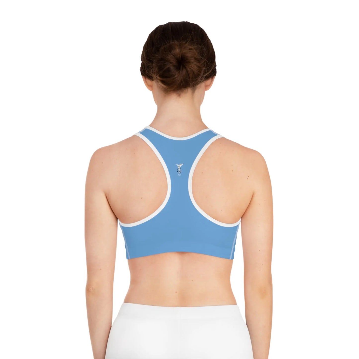 Tranquil Space Light Blue Sports Bra (AOP) Printify