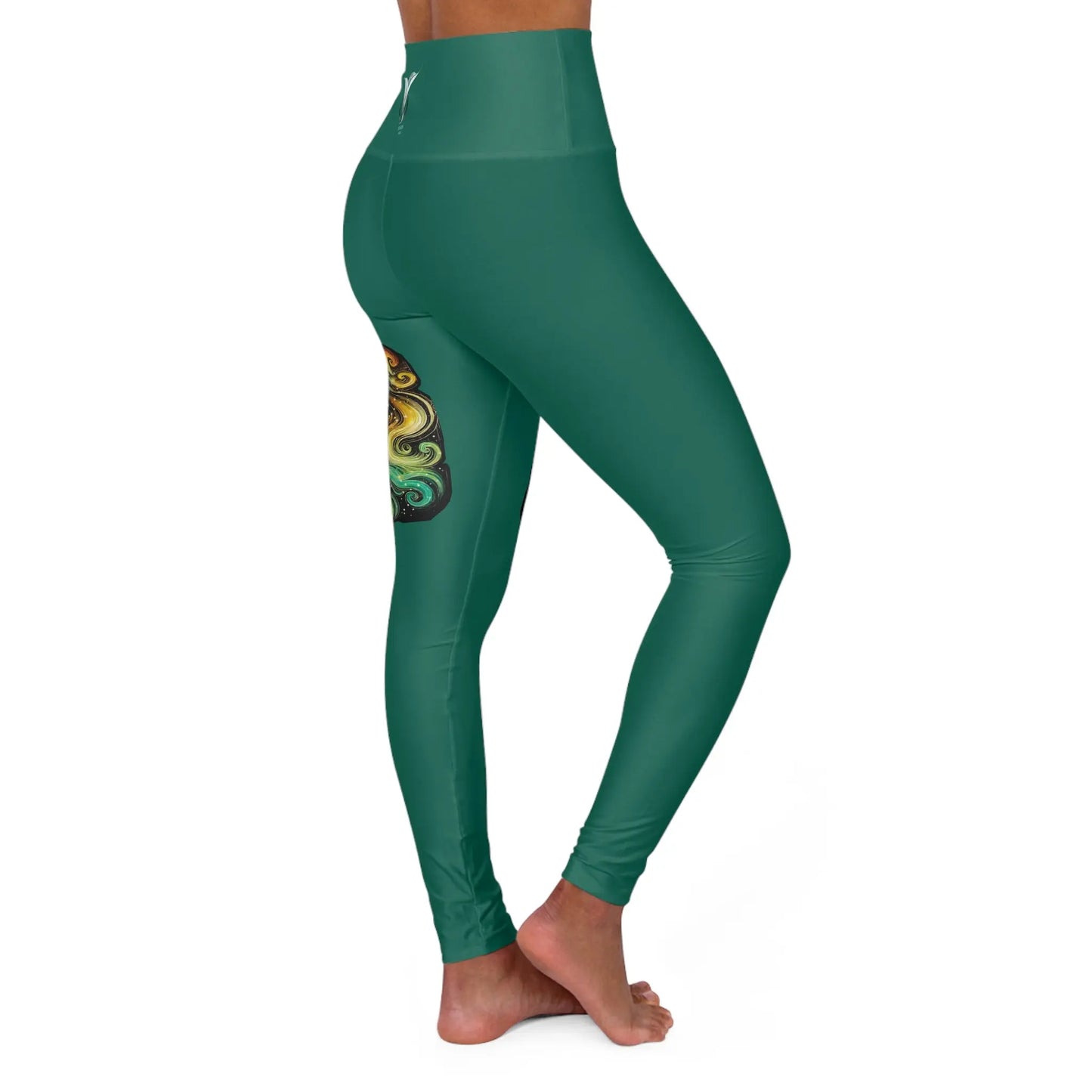Gemini Teal Green High Waisted Yoga Leggings (AOP) Printify