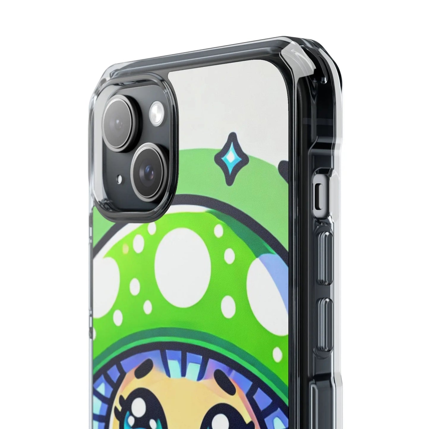 Cute Mushroom Magnetic Clear Impact Case for iPhone - Fun & Whimsical Phone Protection Printify
