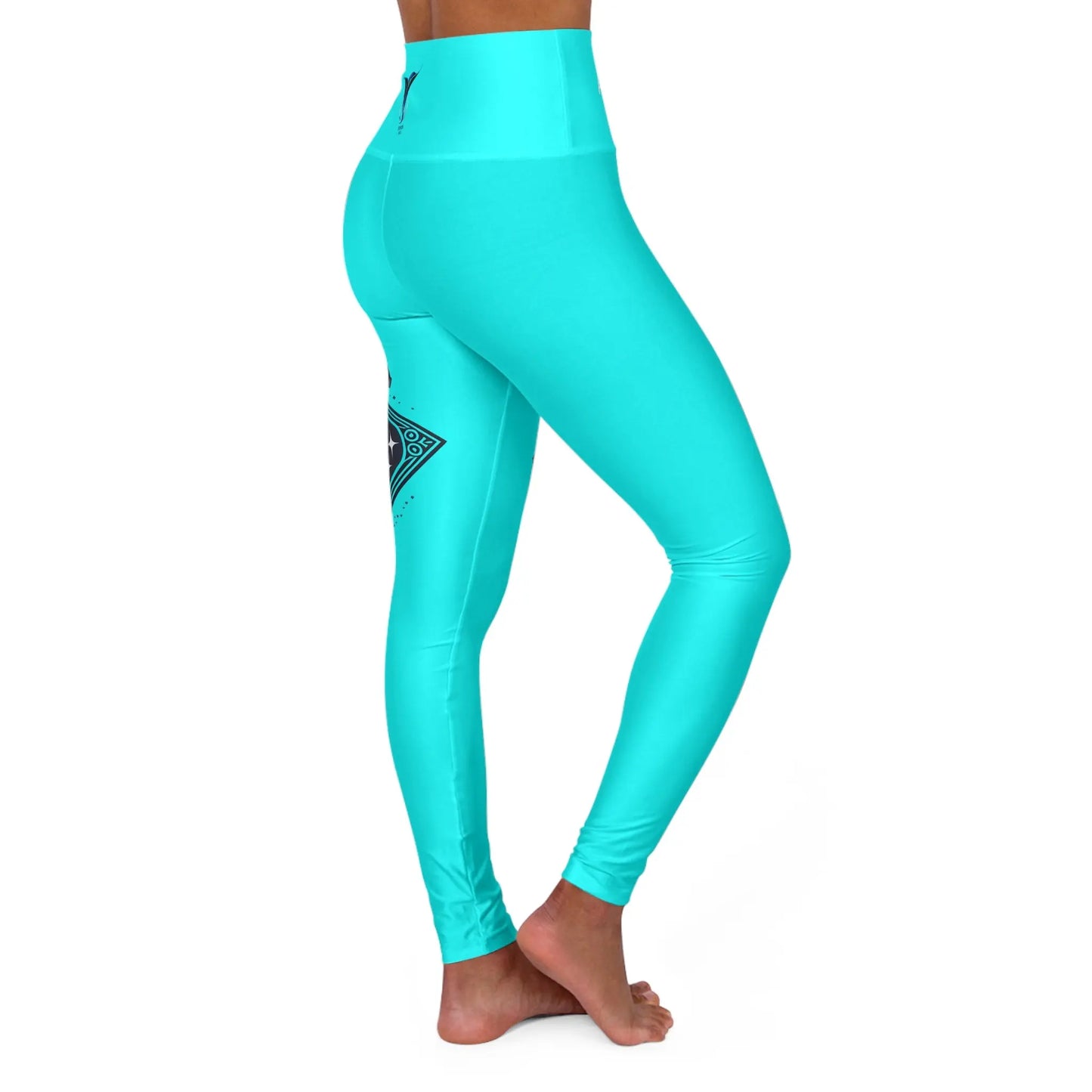 Aquarius Turquoise High Waisted Yoga Leggings (AOP) Printify