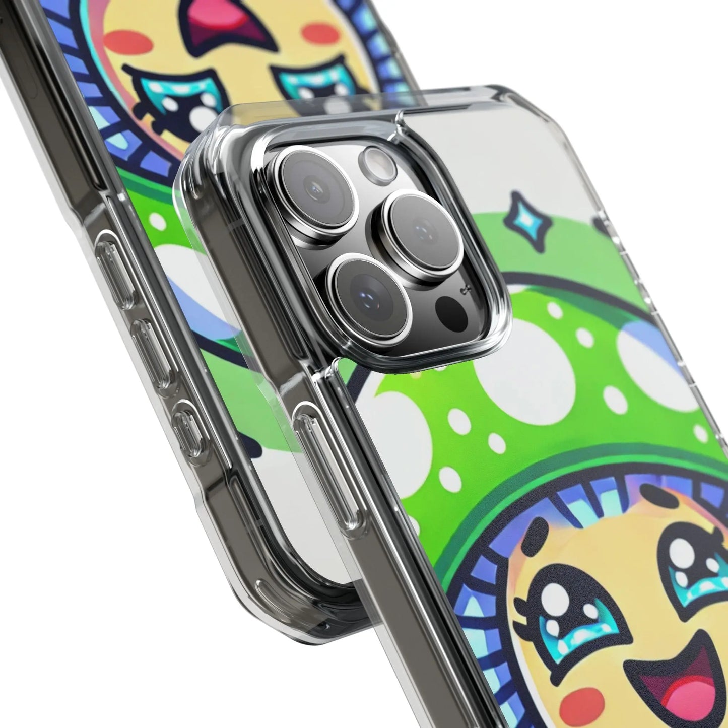 Cute Mushroom Magnetic Clear Impact Case for iPhone - Fun & Whimsical Phone Protection Printify