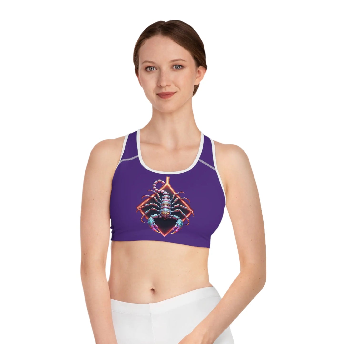 Scorpio Purple Sports Bra (AOP) Printify