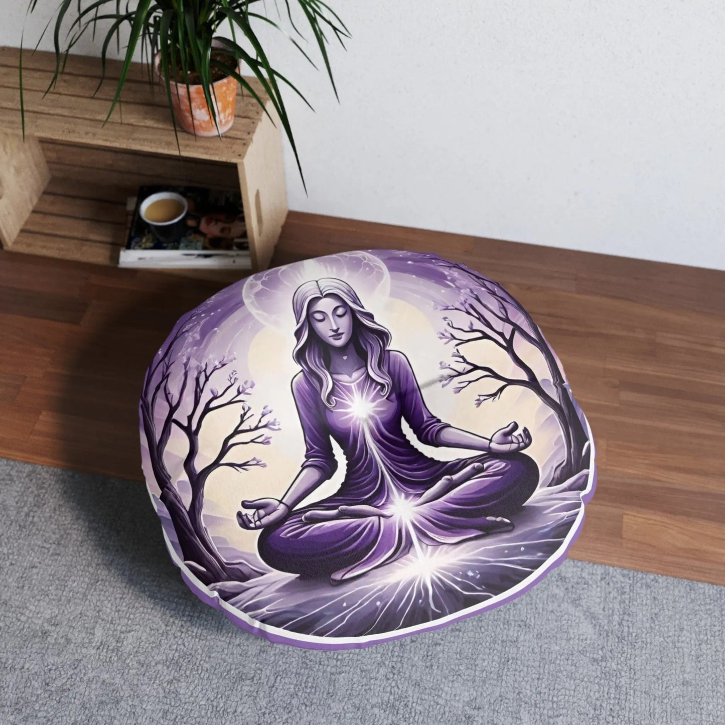Zen Meditation Pillow, Round Printify