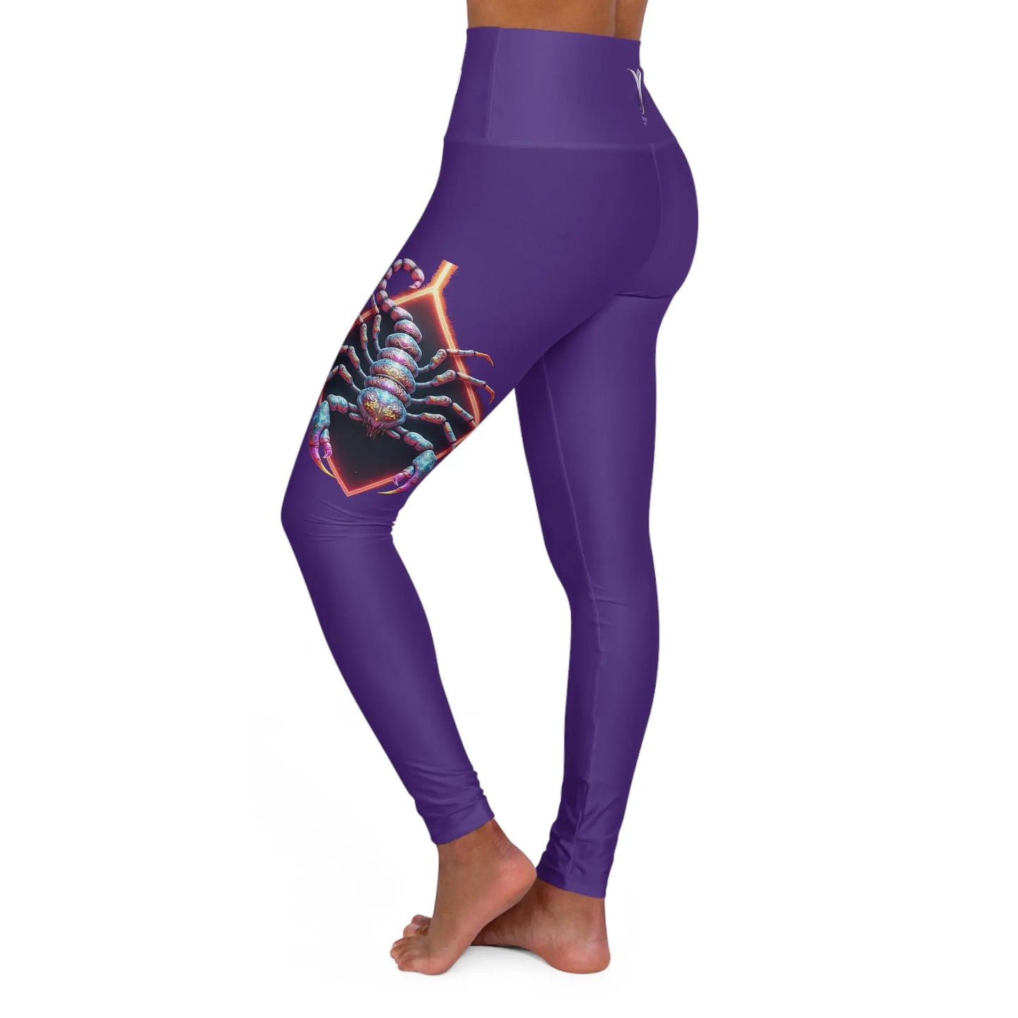 Scorpio Purple High Waisted Yoga Leggings (AOP) Printify