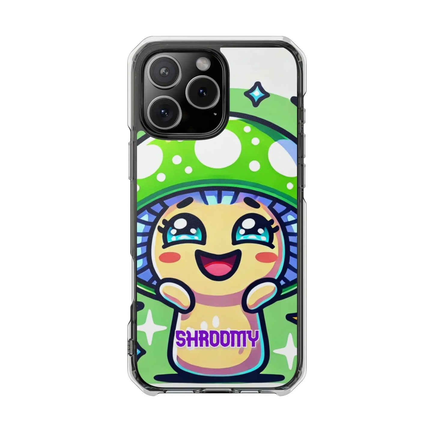 Cute Mushroom Magnetic Clear Impact Case for iPhone - Fun & Whimsical Phone Protection Printify