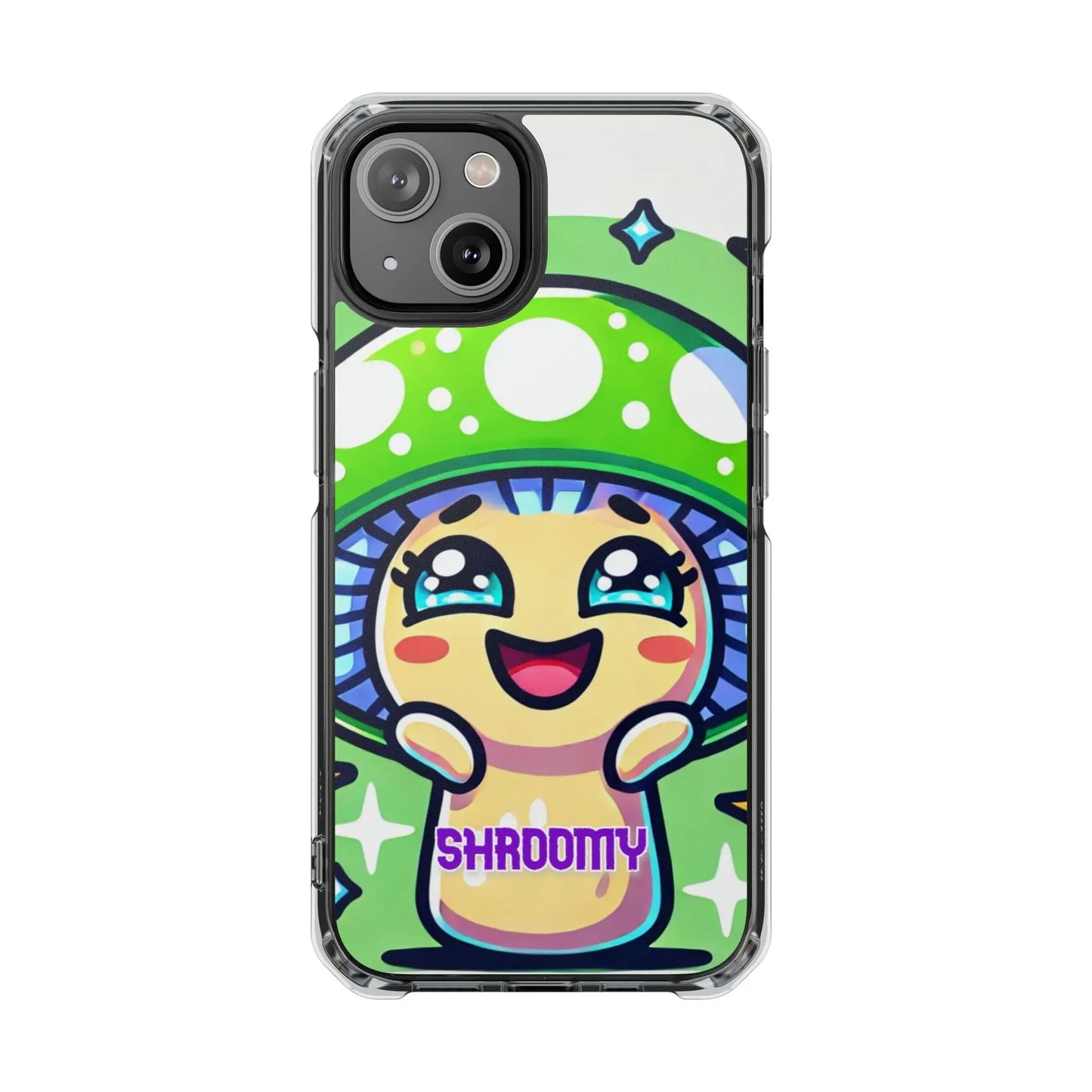 Cute Mushroom Magnetic Clear Impact Case for iPhone - Fun & Whimsical Phone Protection Printify