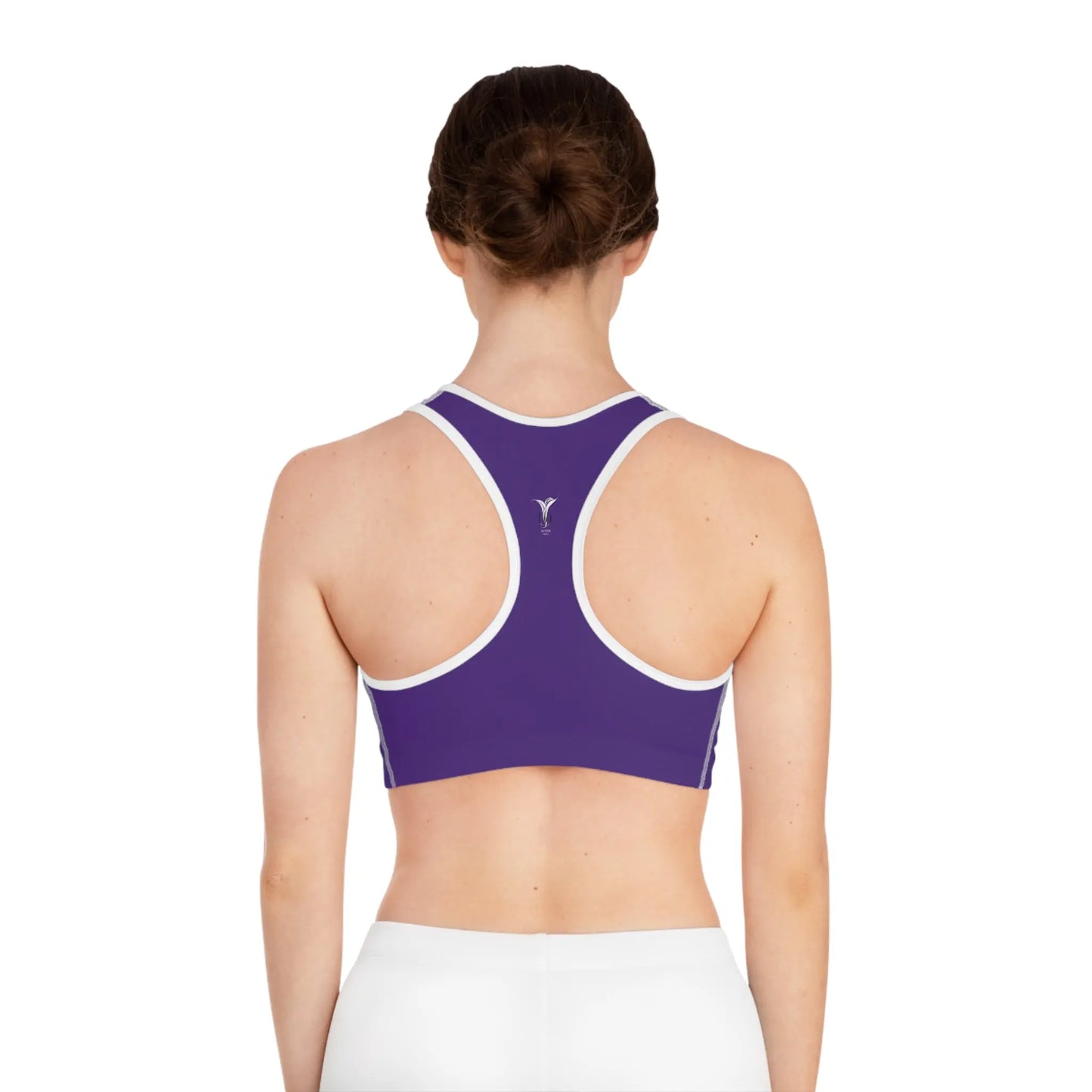 Leo Purple Sports Bra (AOP) Printify