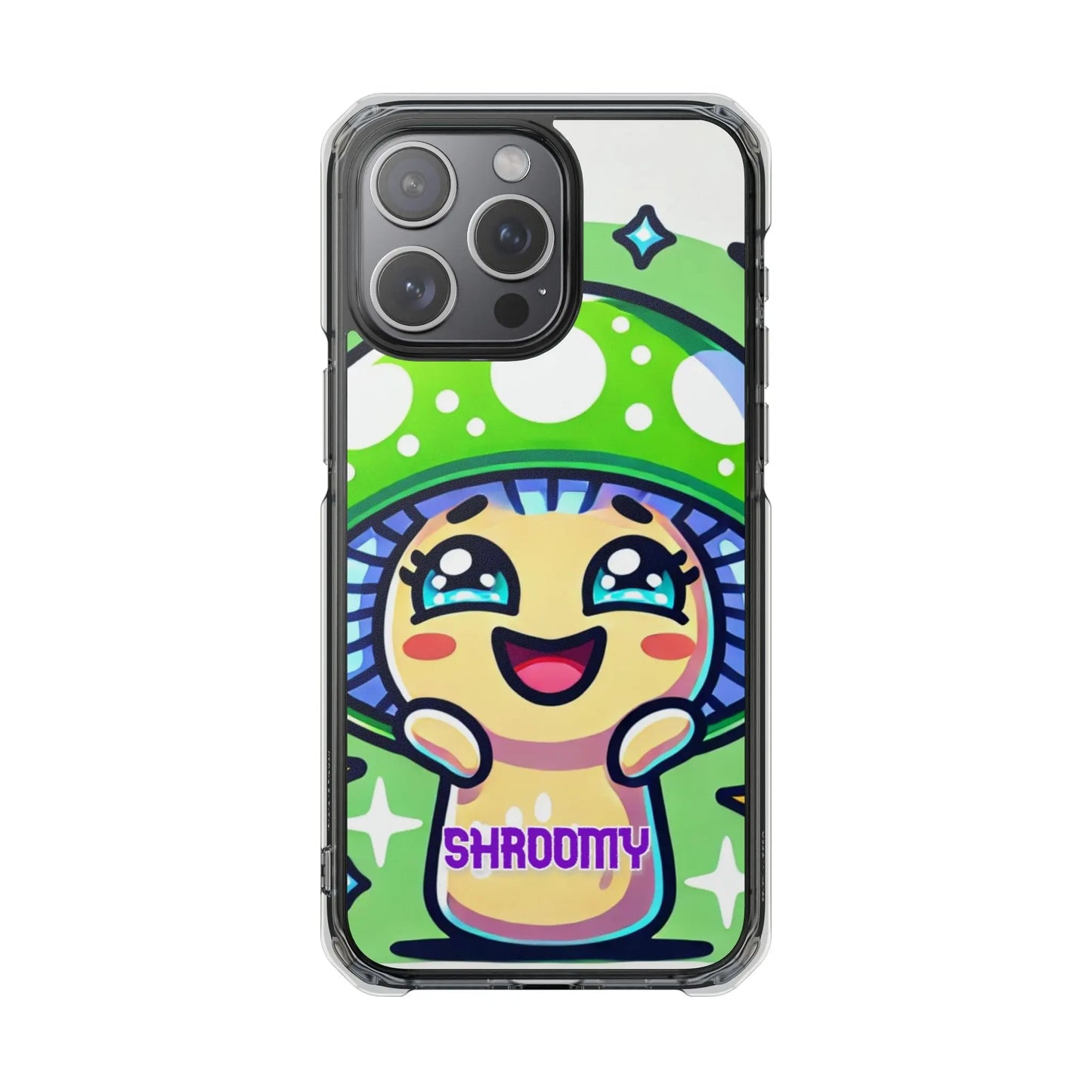 Cute Mushroom Magnetic Clear Impact Case for iPhone - Fun & Whimsical Phone Protection Printify