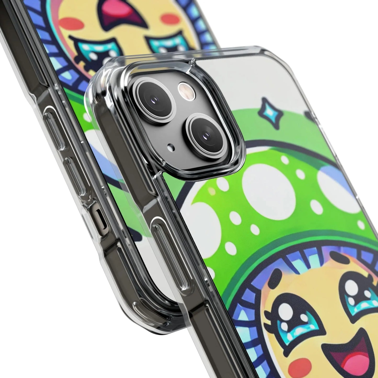 Cute Mushroom Magnetic Clear Impact Case for iPhone - Fun & Whimsical Phone Protection Printify
