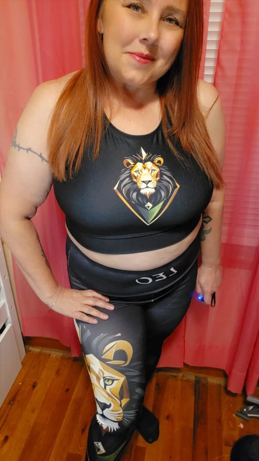 Leo Black High Waisted Yoga Leggings (AOP) Printify