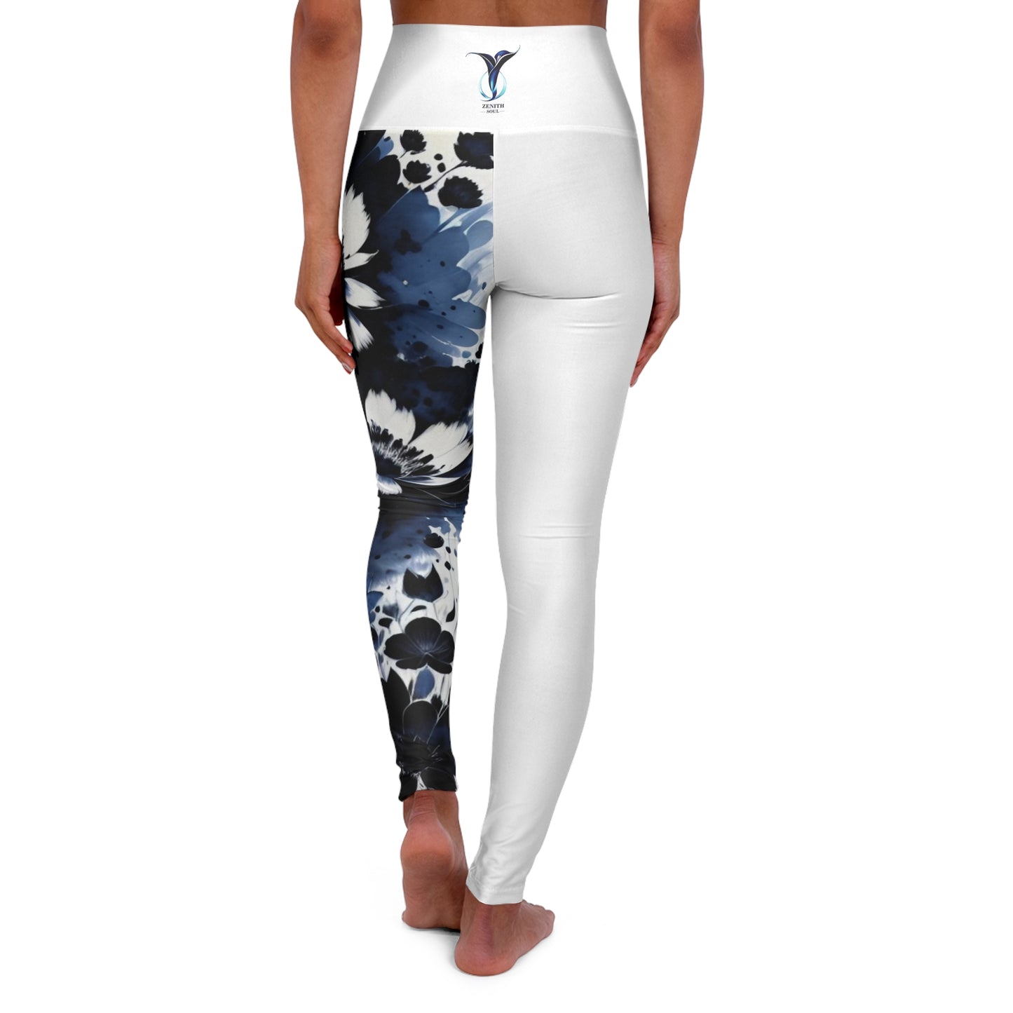 3rd Eye Chakra Flower White High Waisted Yoga Leggings (AOP)