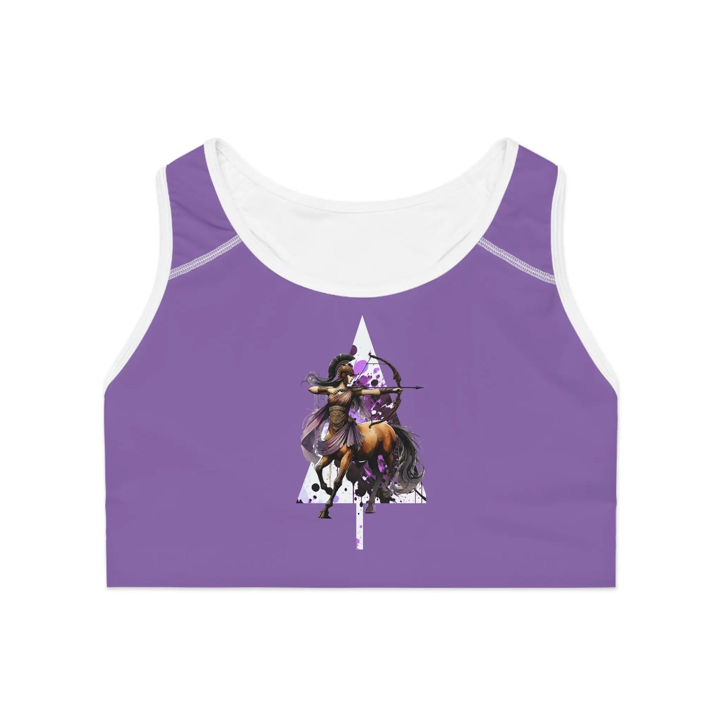 Sagittarius Lilac Sports Bra (AOP) Printify