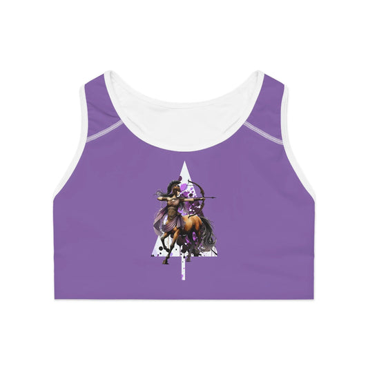Sagittarius Lilac Sports Bra (AOP) Printify